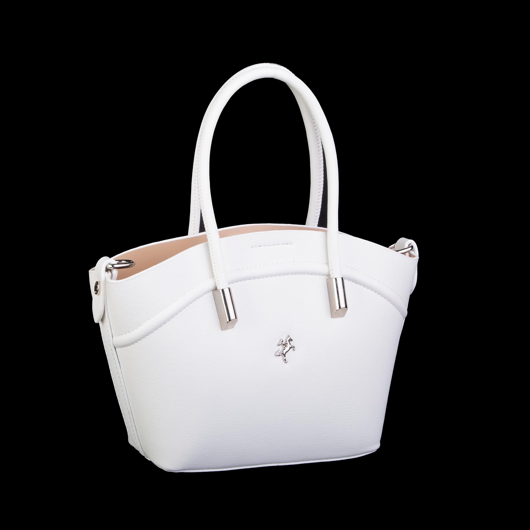 Nas Bag Kadın Mini Sepet Çanta El ve Çapraz Çanta Beyaz Golf ( 20x18cm)