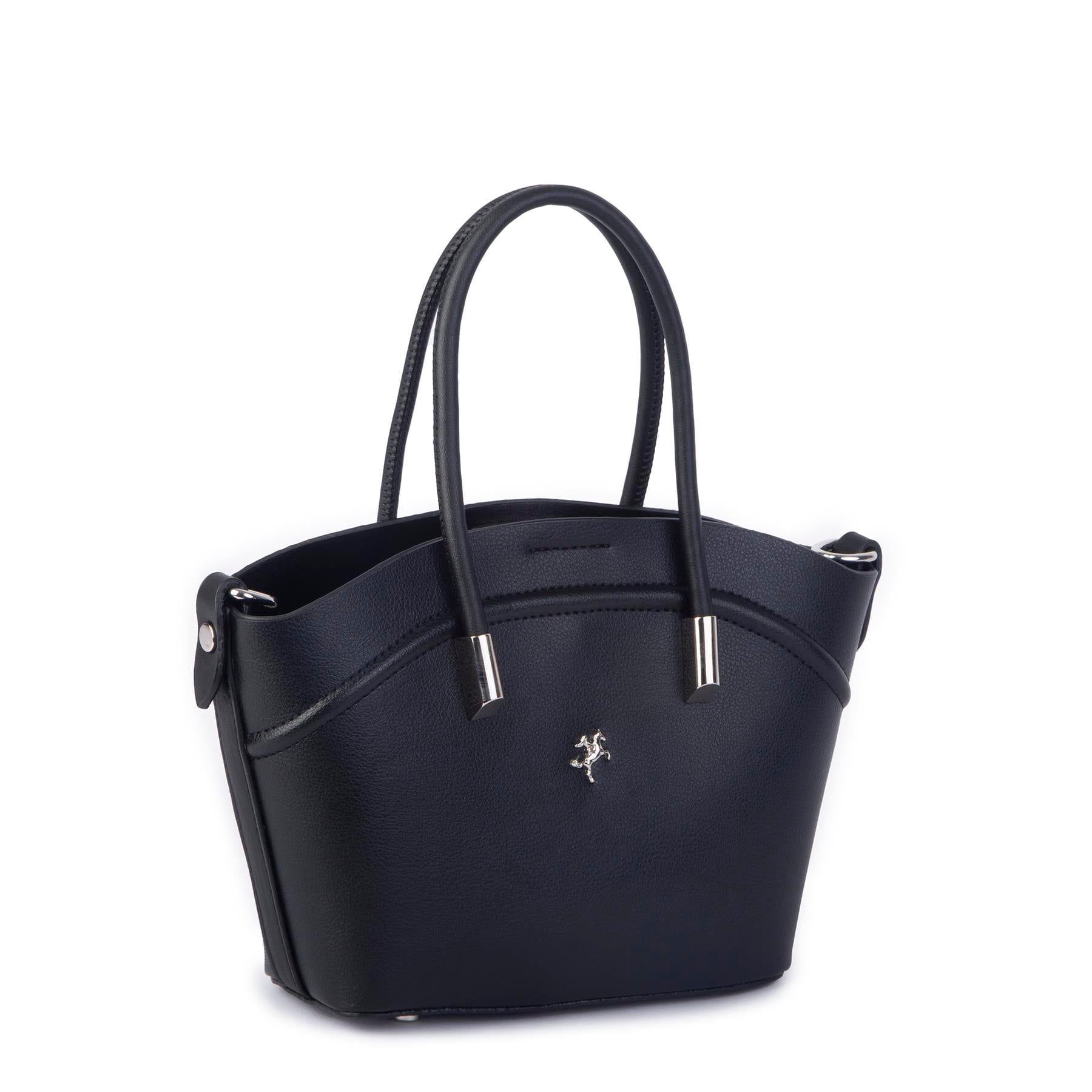 Nas Bag Kadın Mini Sepet Çanta El ve Çapraz Çanta Siyah Golf  ( 20x18cm)