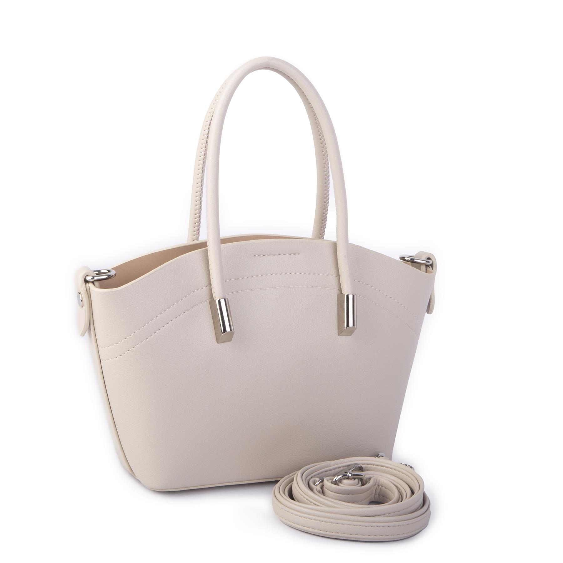 Nas Bag Kadın Mini Sepet Çanta El ve Çapraz Çanta Kum  Golf  ( 20x18cm)