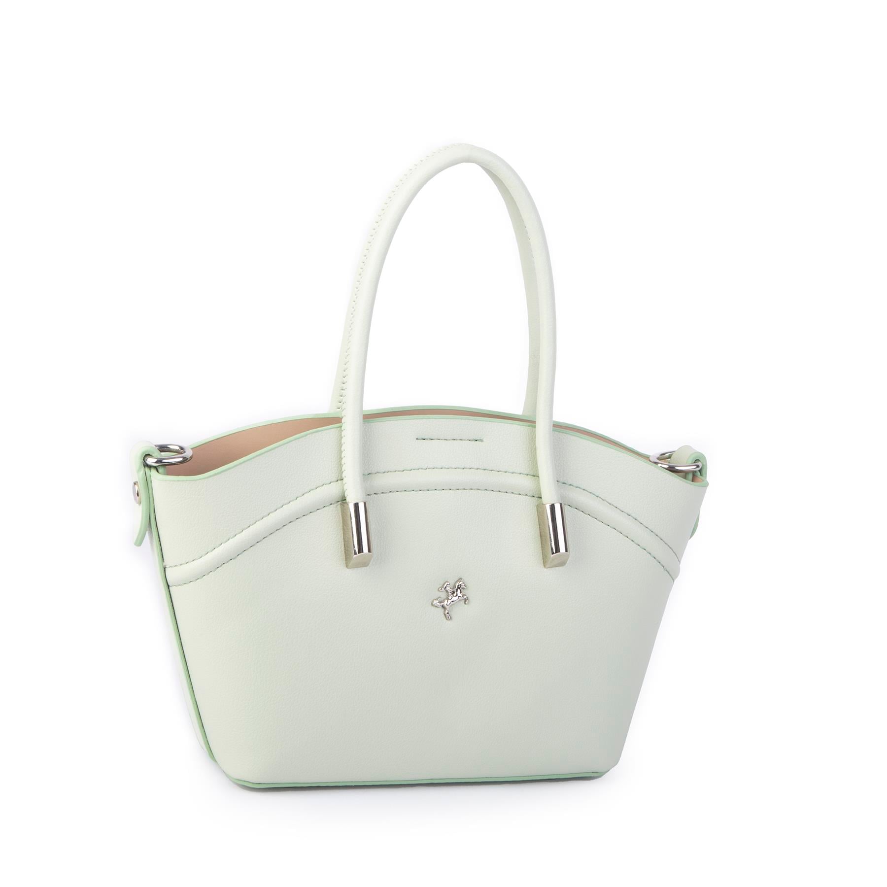 Nas Bag Kadın Mini Sepet Çanta El ve Çapraz Çanta Mint Yeşili Golf  ( 20x18cm)