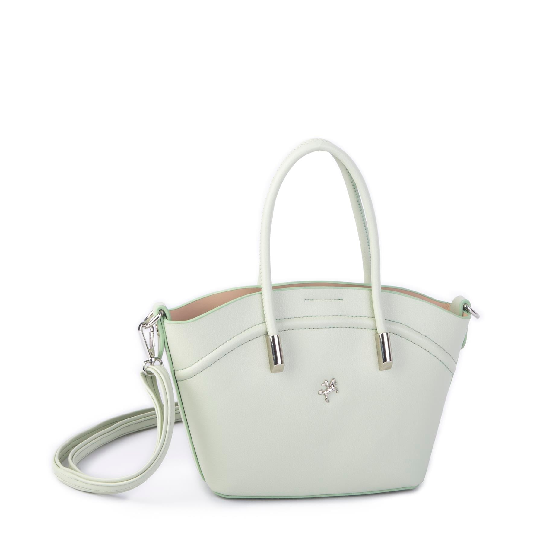 Nas Bag Kadın Mini Sepet Çanta El ve Çapraz Çanta Mint Yeşili Golf  ( 20x18cm)