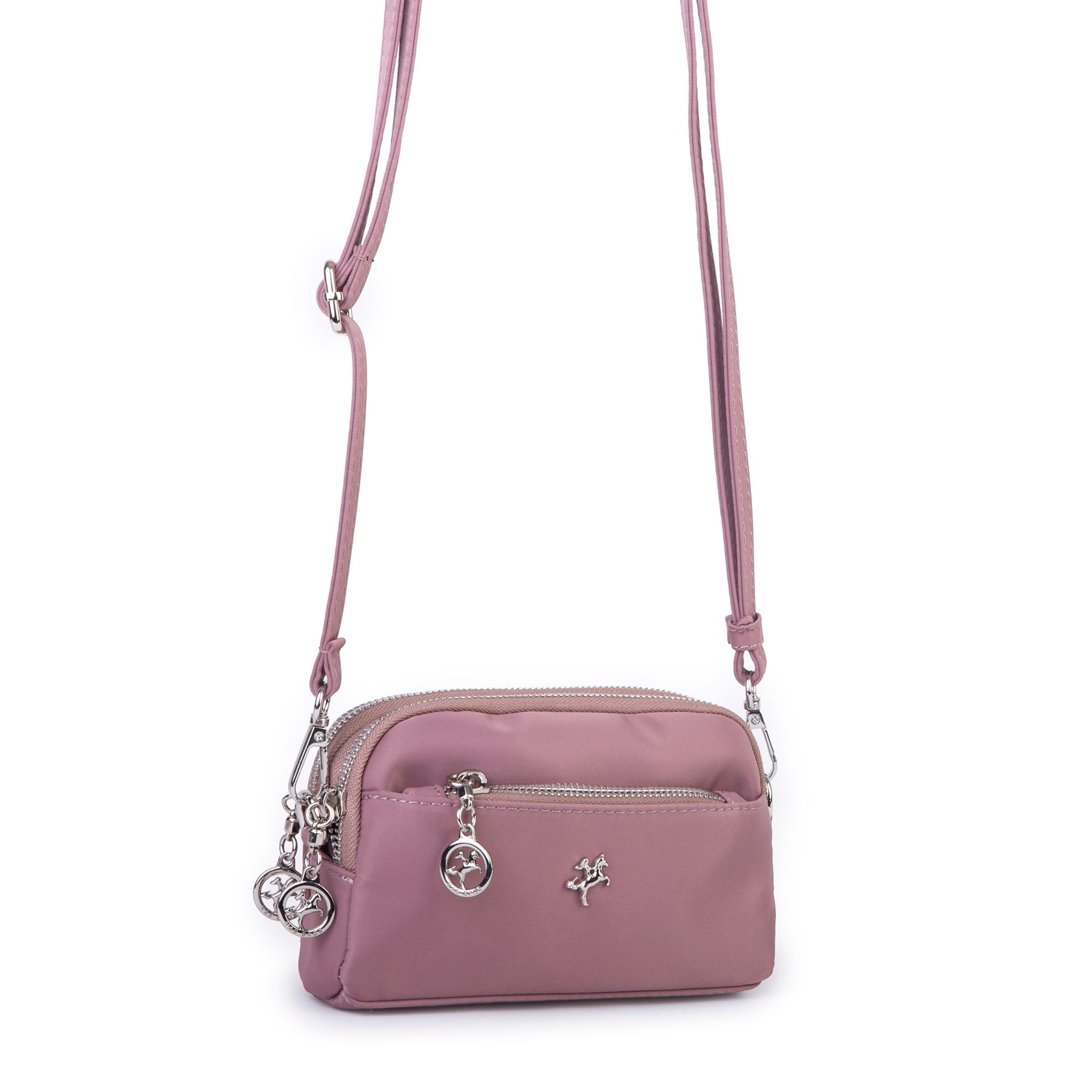 Nas Bag Kadın Mini Spor Şık Günlük Postacı Çapraz Çanta (en 18 cm , boy 10 cm ) Pudra