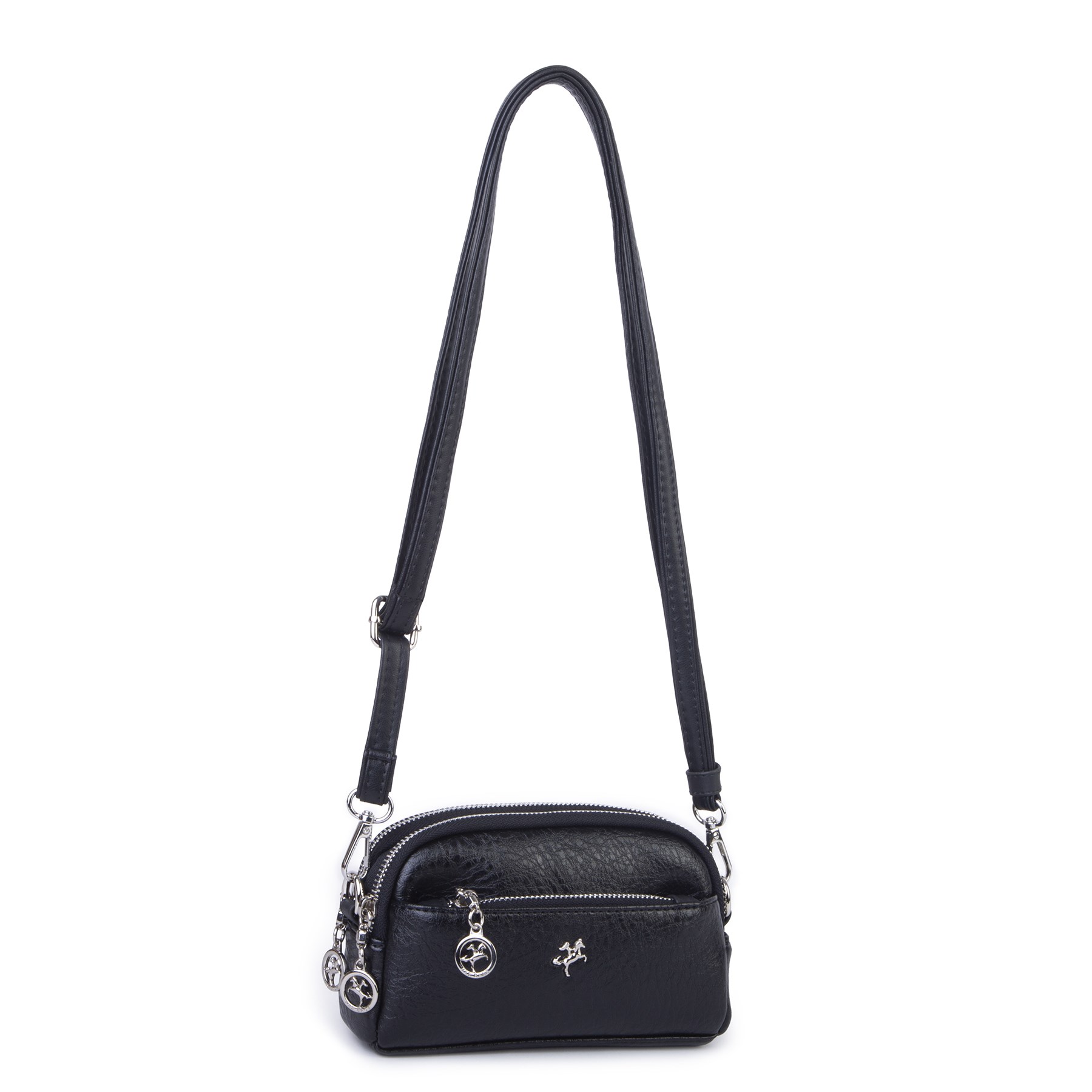 Nas Bag Kadın Mini Spor Şık Günlük Postacı Çapraz Çanta (en 18 cm , boy 10 cm ) Siyah Victoria
