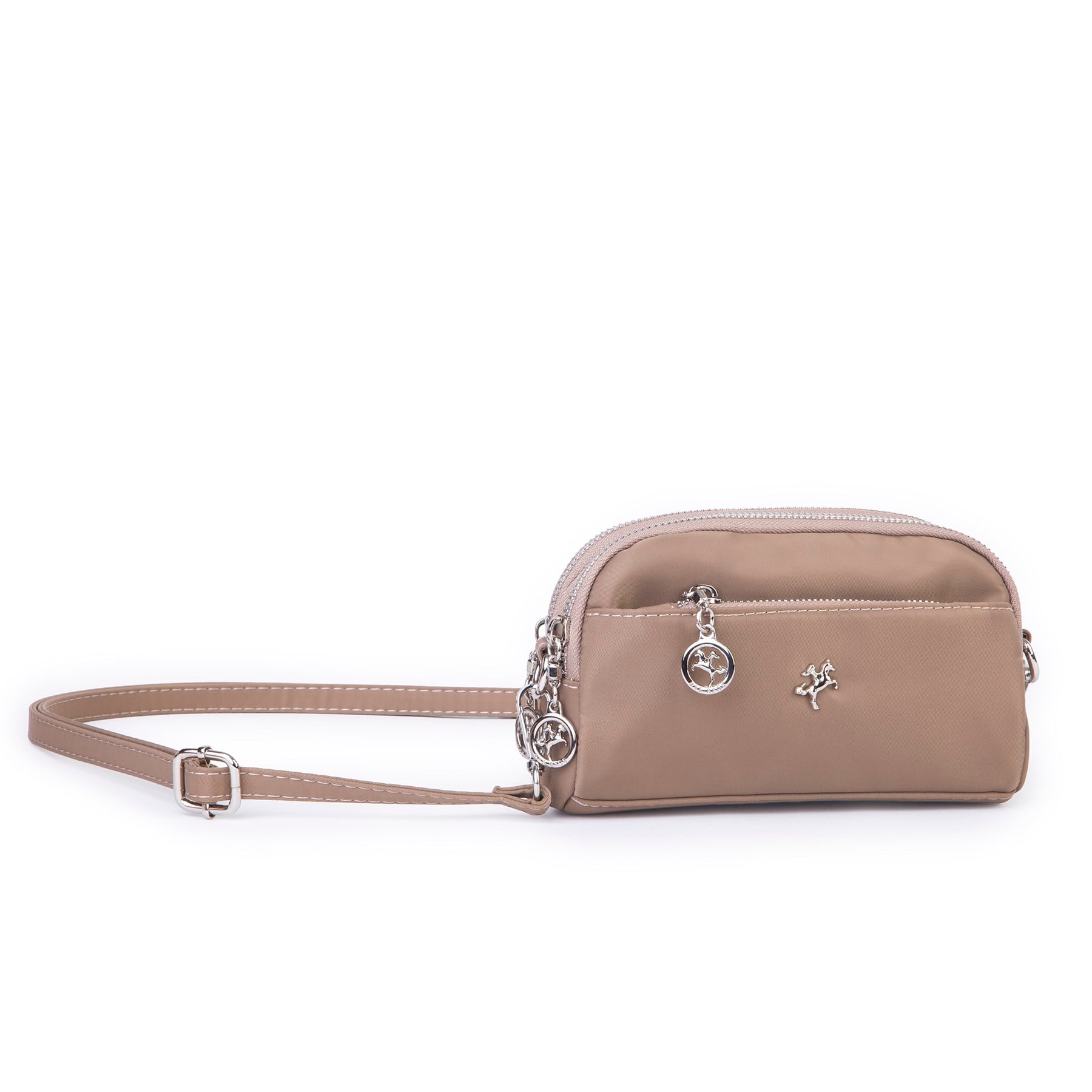 Nas Bag Kadın Mini Spor Şık Günlük Postacı Çapraz Çanta (en 18 cm , boy 10 cm ) Vizon