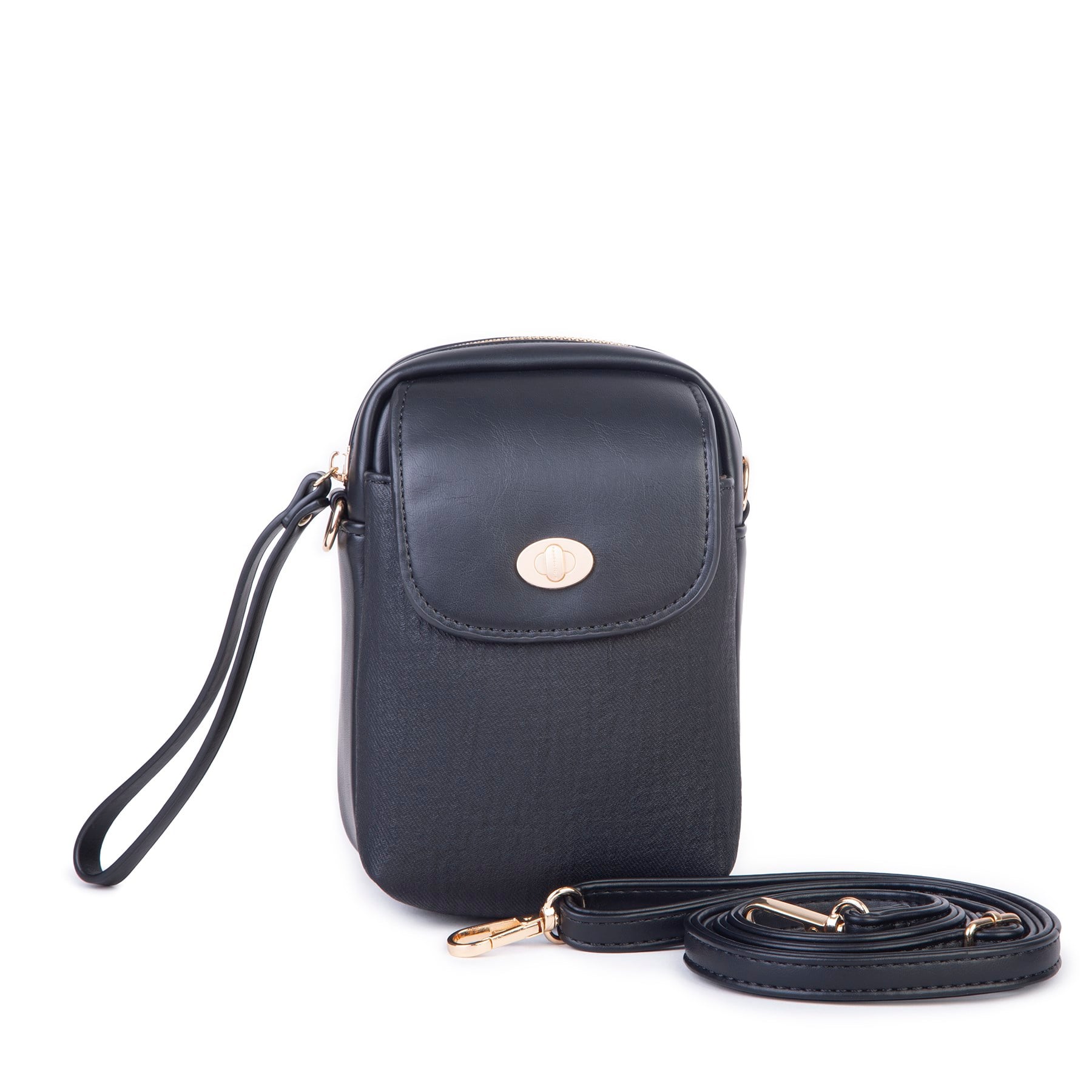 Nas Bag Kadın Mini Telefonluk Çapraz Çanta (en 10 cm , boy 16 cm) Siyah