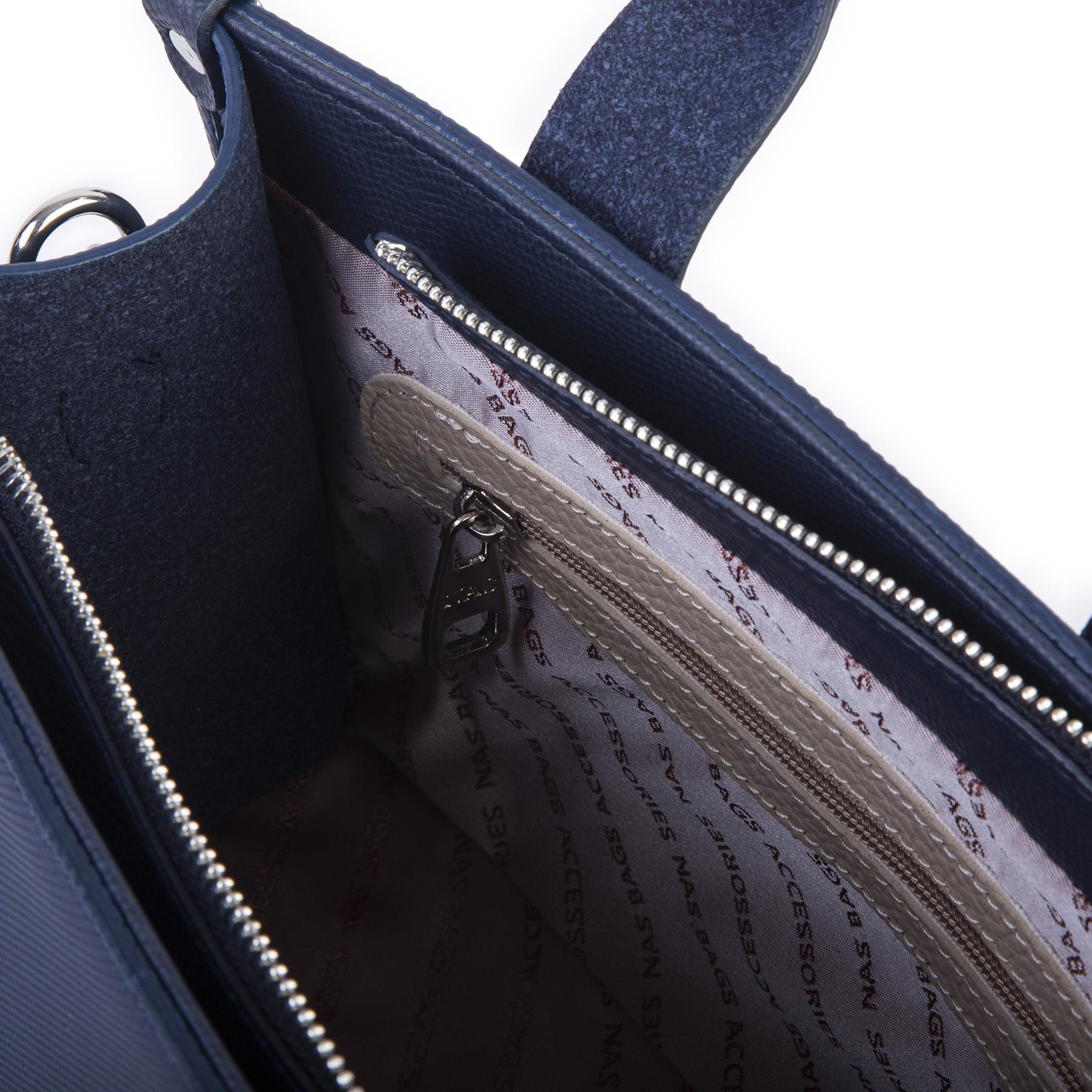 Nas Bag Kadın Mini Tote Suni Deri El ve Omuz Çantası Lacivert Lacst