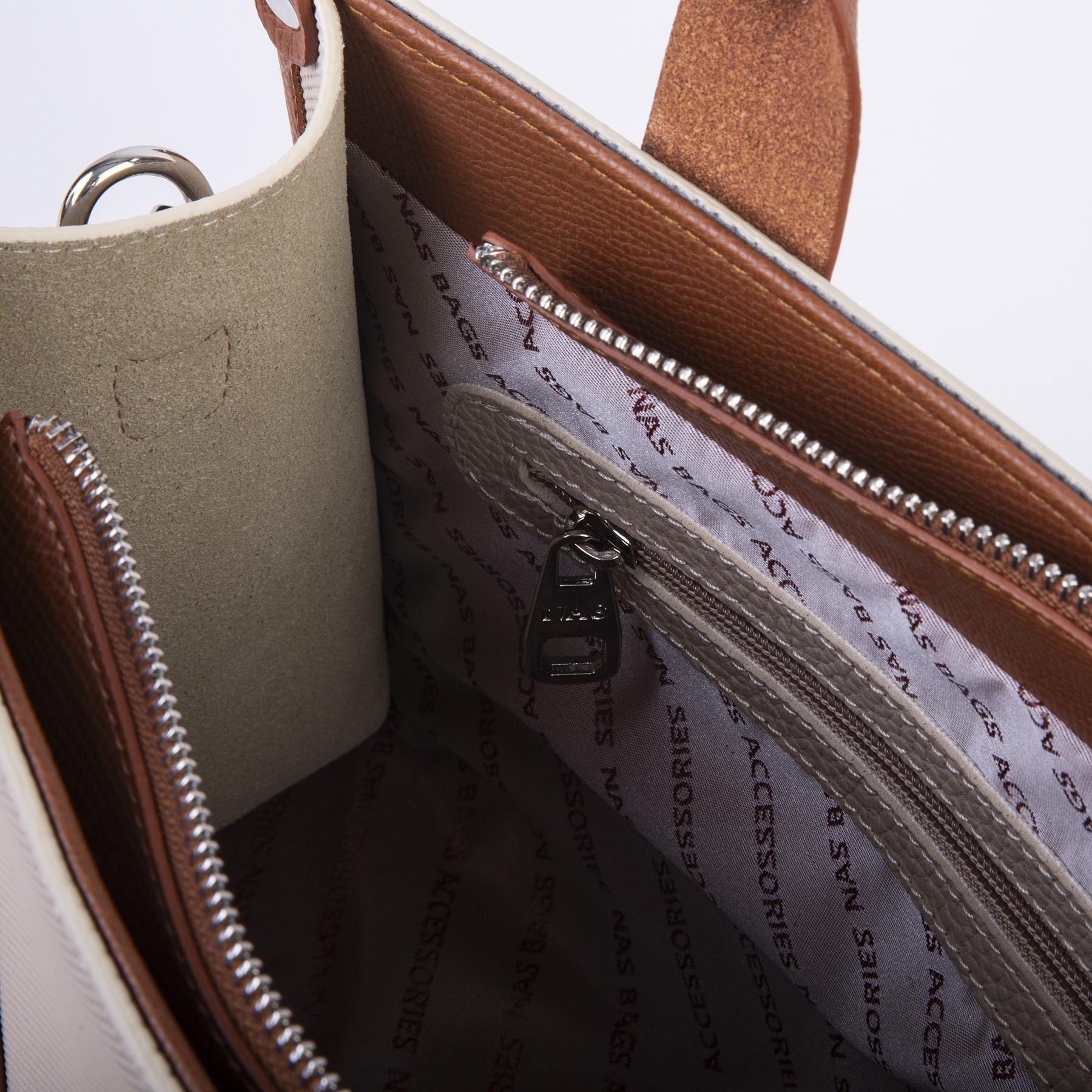 Nas Bag Kadın Mini Tote Suni Deri El ve Omuz Çantası Kum Taba Lacst