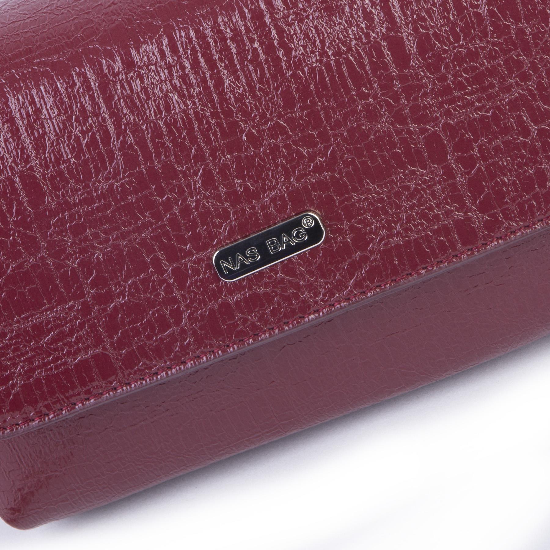 Nas Bag Kadın Mini Zincirli Omuz ve Çapraz  Çanta Bordo ( 19x10 cm )