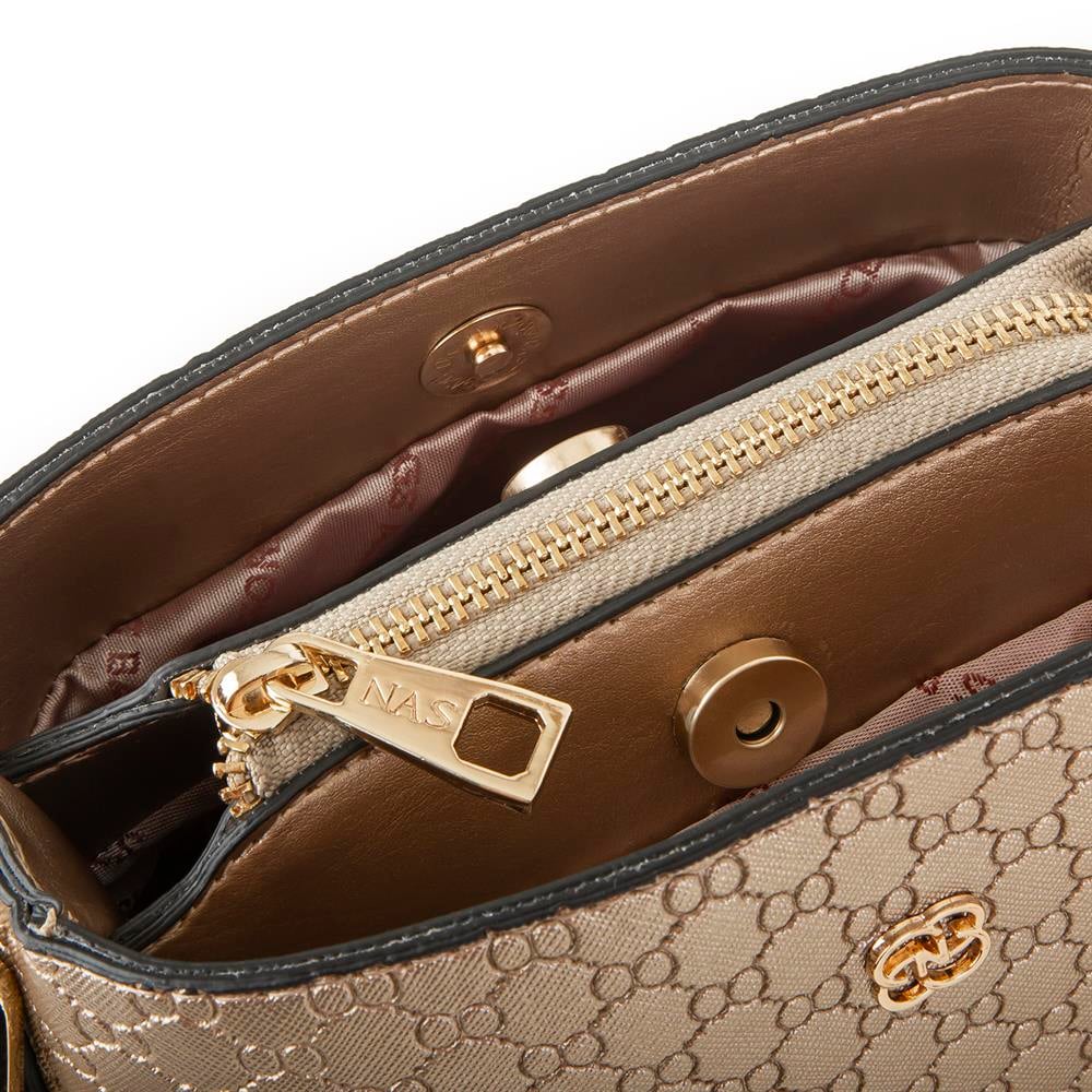 Nas Bag Kadın Mini Omuz ve Çapraz Çantası  Altın Prd(en;19 cm;boy;19 cm)