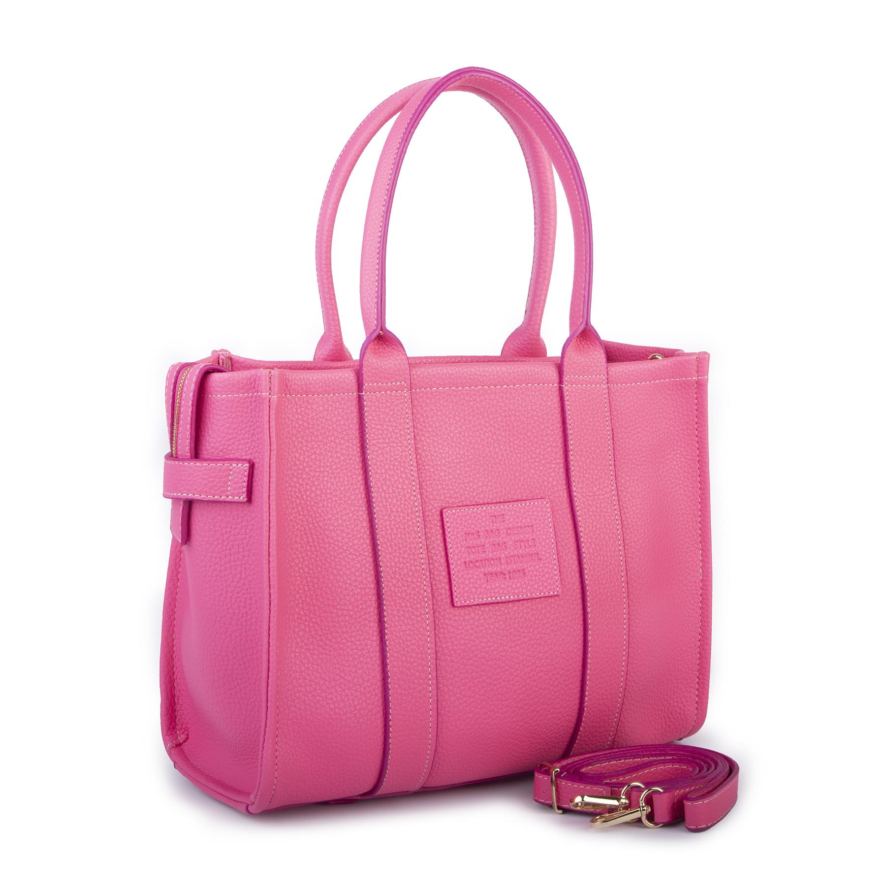 Nas Bag Tote Bag Büyük Boy  Kadın Omuz Çantası Fuşya  Rolax