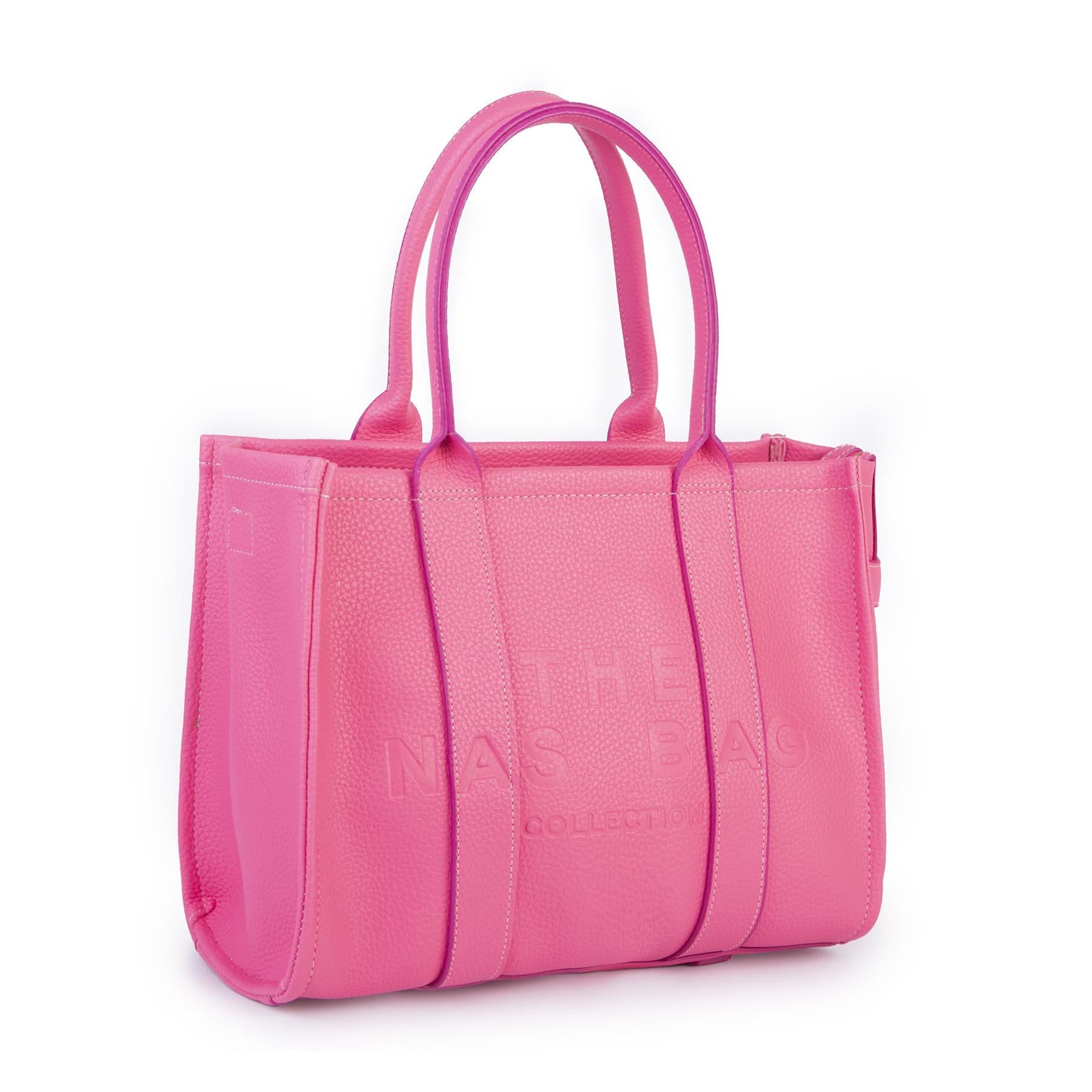 Nas Bag Tote Bag Büyük Boy  Kadın Omuz Çantası Fuşya  Rolax