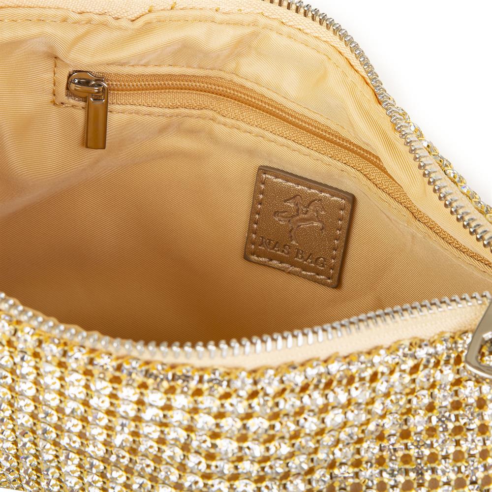 Nas Bag Kadın Çapraz  Çanta  Gold Diamond Altın Taşlı 