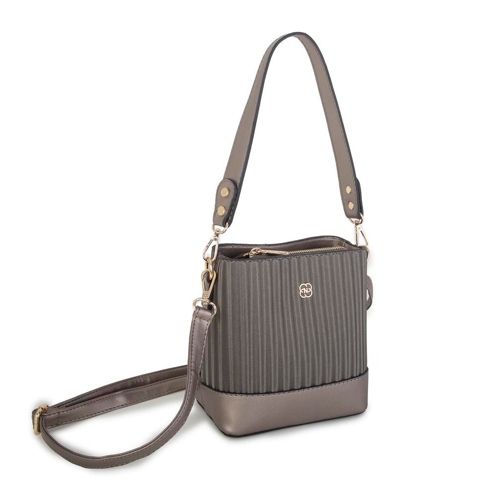 Nas Bag Kadın Mini Omuz ve Çapraz Çantası  Gri Cosmos(eni ;19 cm ,boy;19 cm)
