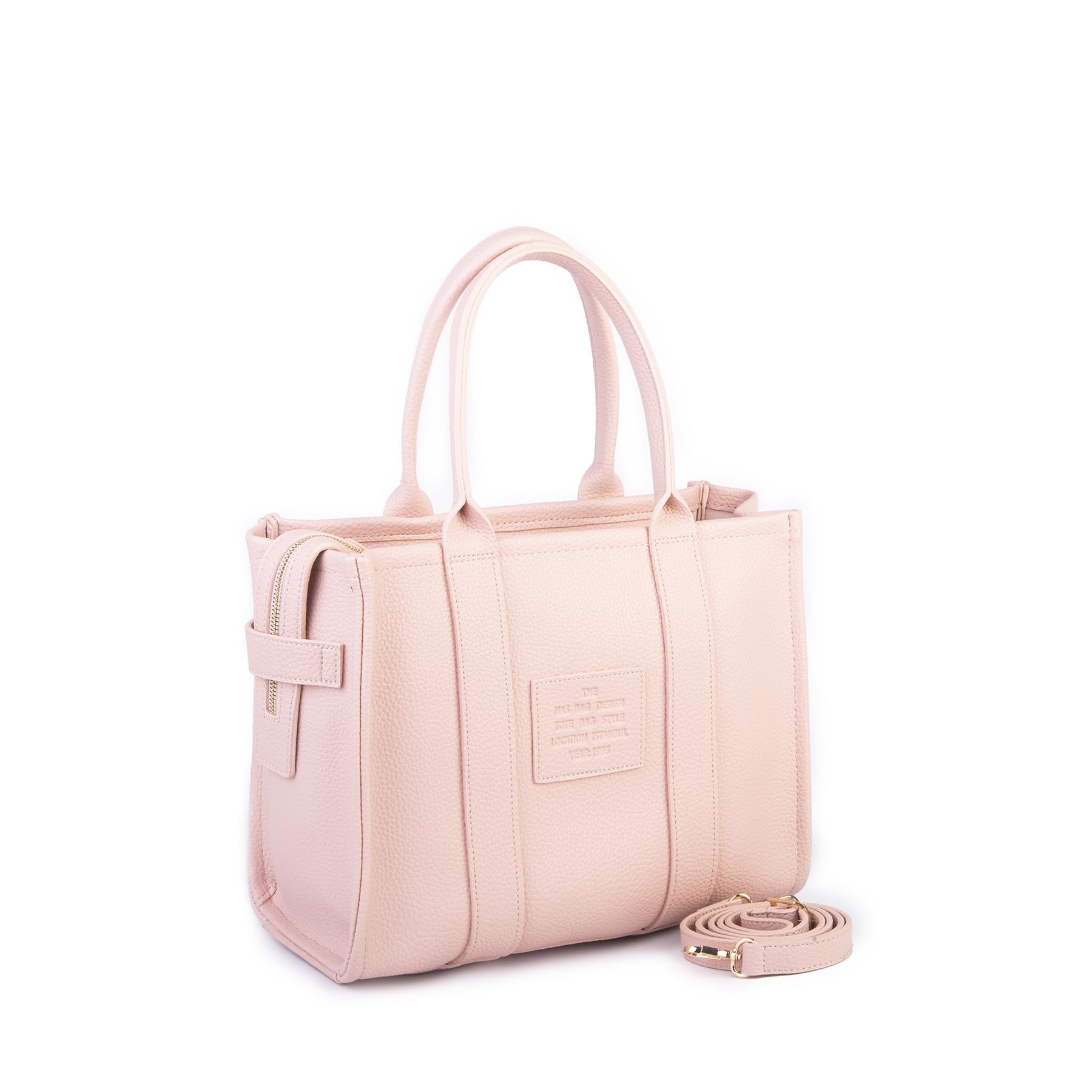 Nas Bag Tote Bag Büyük Boy  Kadın Omuz Çantası Pudra  Rolax