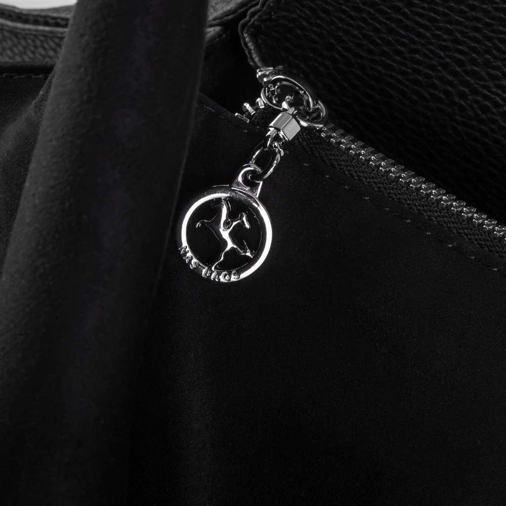 Nas Bag Kadın Omuz Çantası Siyah Süet