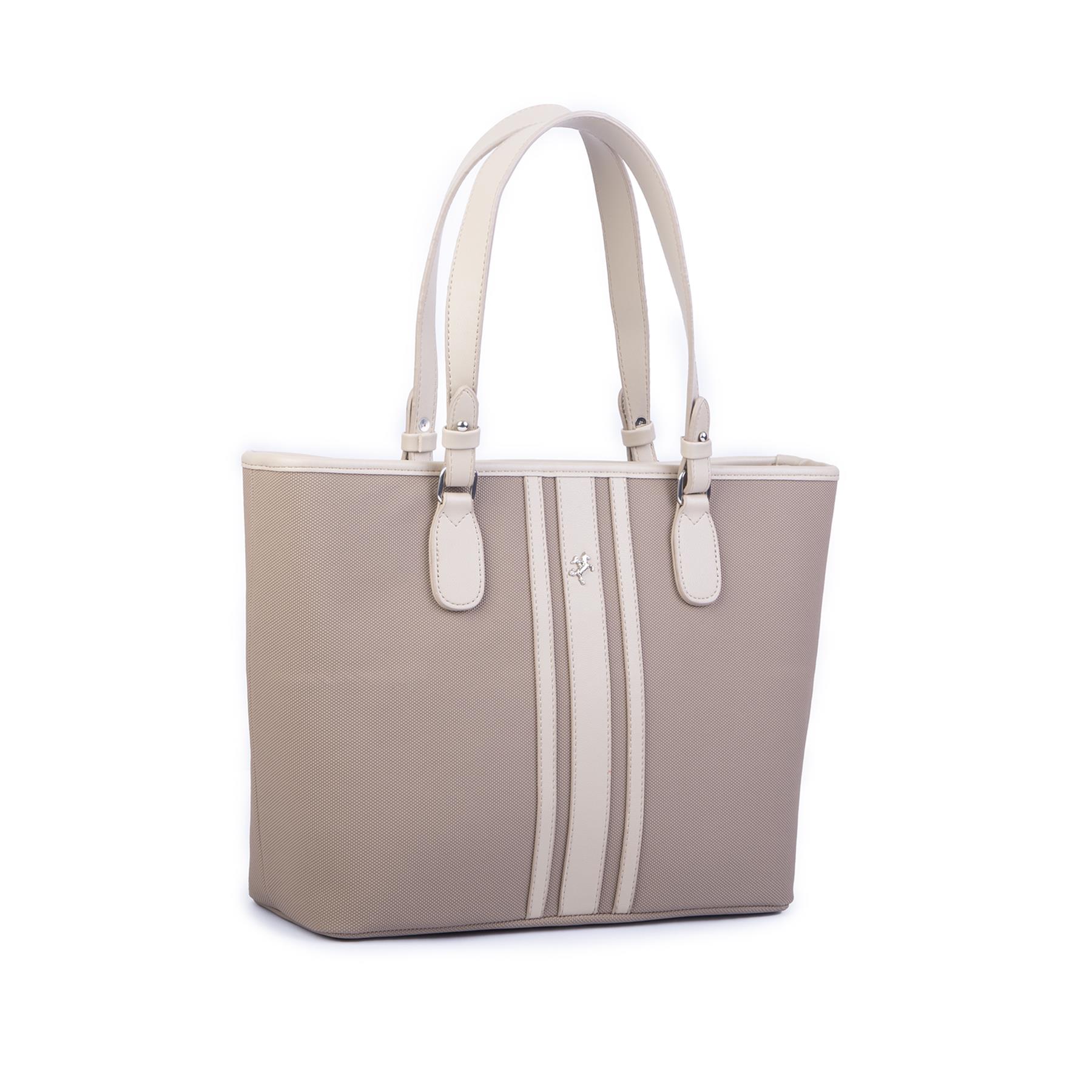 Nas Bag Kadın Omuz Çantası Spor Şık Ayarlanabilir Omuz Askılı Vizon Lacst (33x27x12 cm )