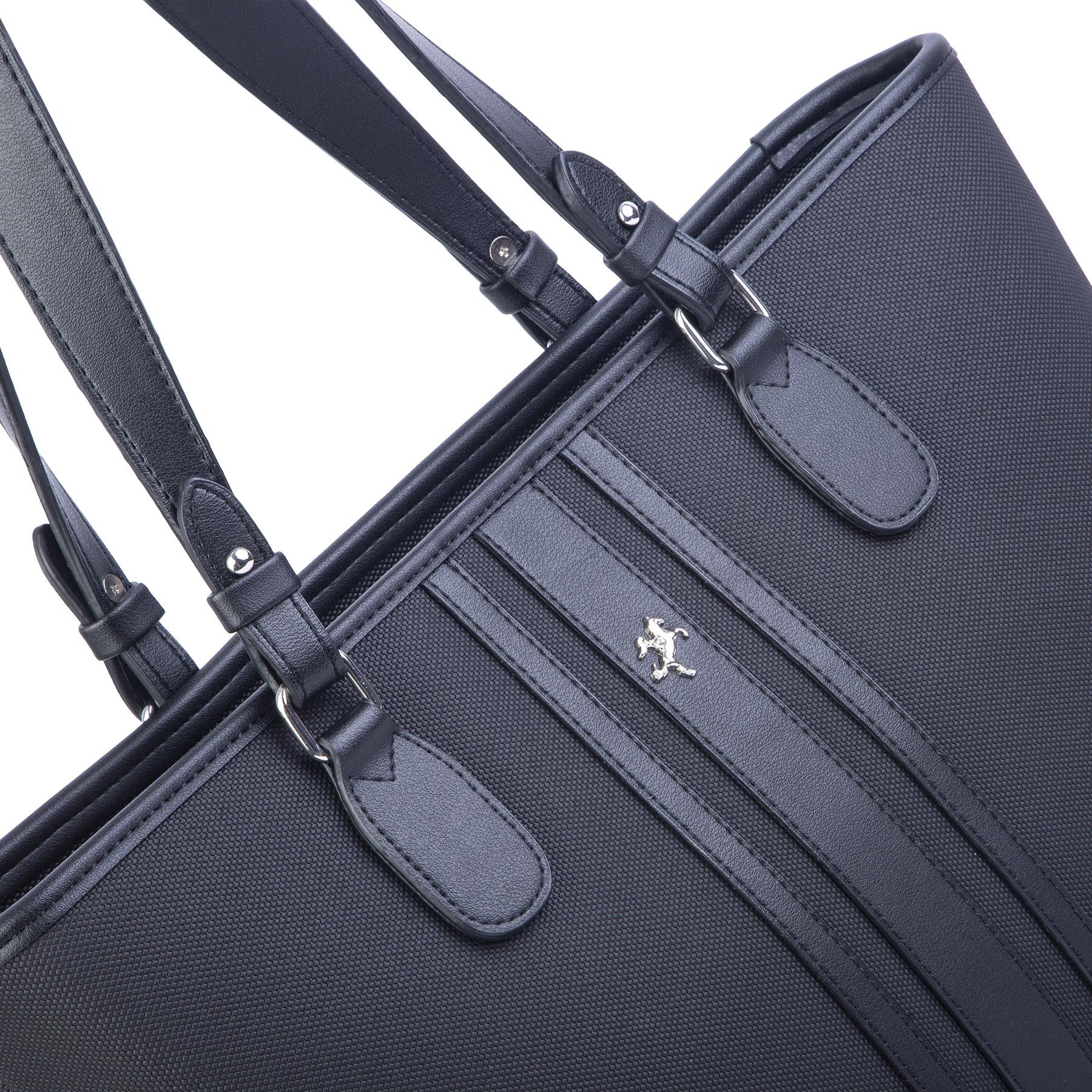 Nas Bag Kadın Omuz Çantası Spor Şık Ayarlanabilir Omuz Askılı Siyah Lacst (33x27x12 cm )