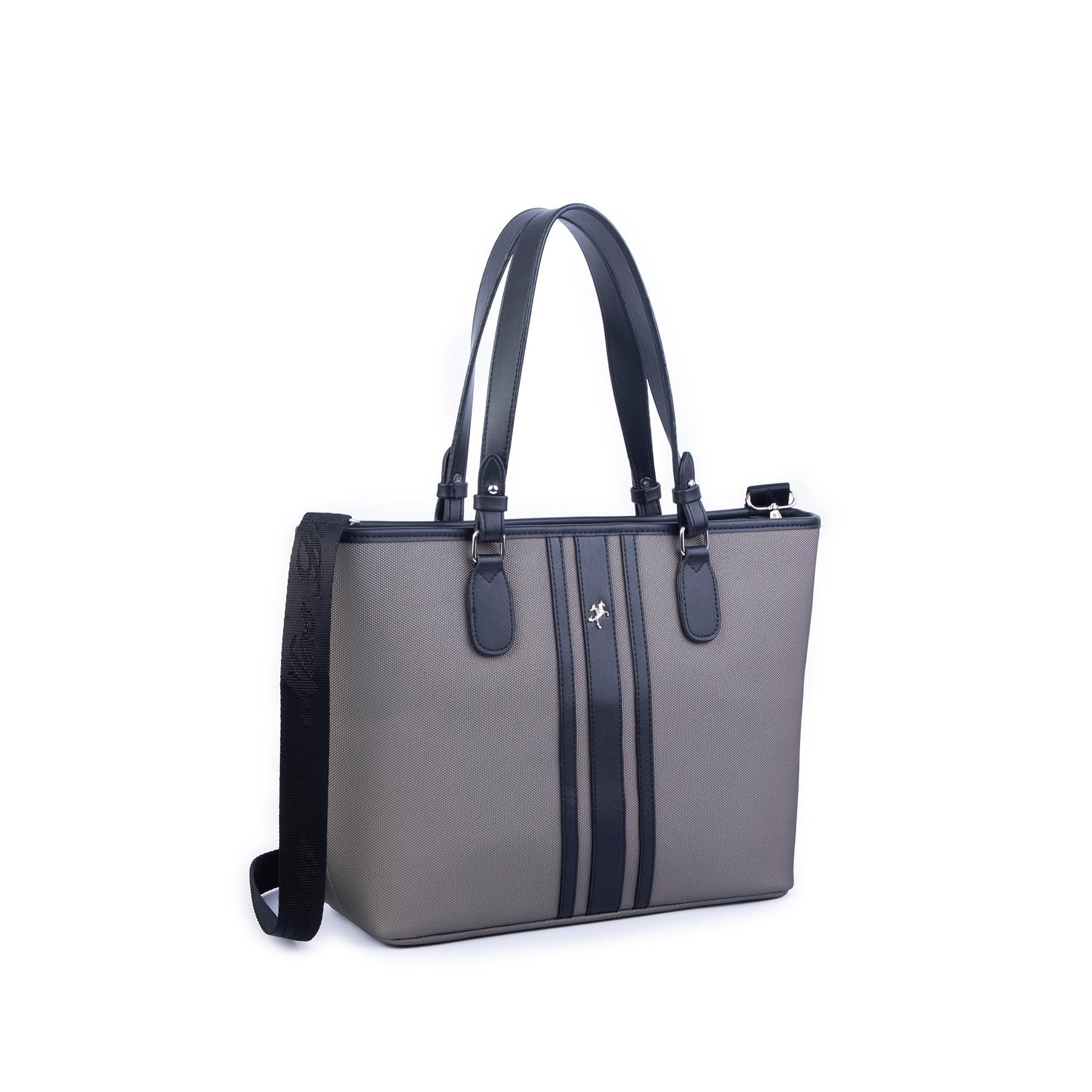 Nas Bag Kadın Omuz Çantası Spor Şık Ayarlanabilir Omuz Askılı  Gri Lacste  (33x27x12 cm )