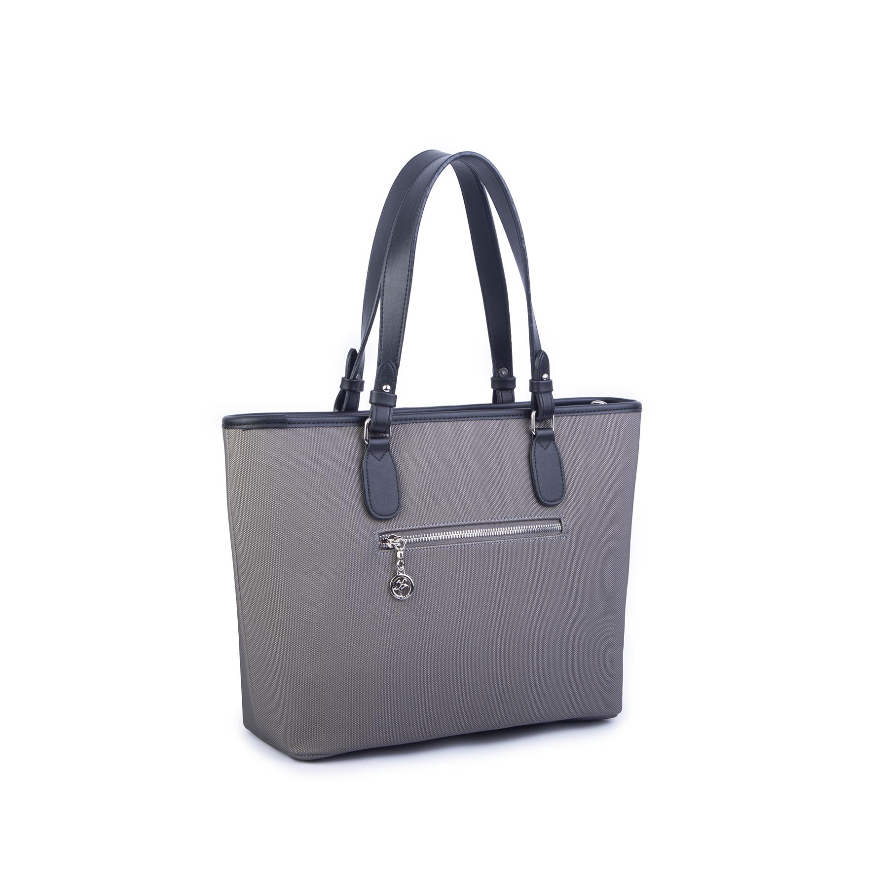 Nas Bag Kadın Omuz Çantası Spor Şık Ayarlanabilir Omuz Askılı  Gri Lacste  (33x27x12 cm )