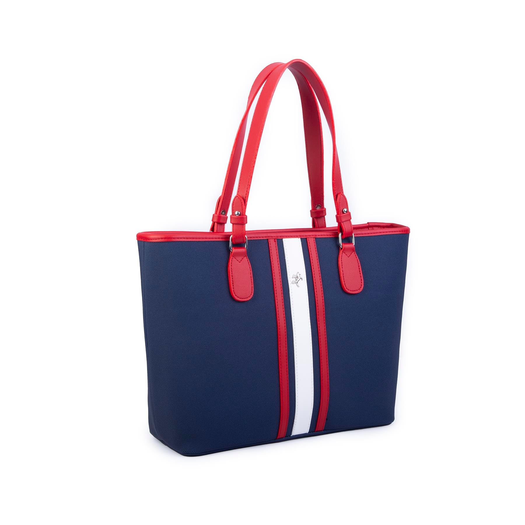 Nas Bag Kadın Omuz Çantası Spor Şık Ayarlanabilir Omuz Askılı Kırmızı Laci Beyaz Lacst (33x27x12 cm )