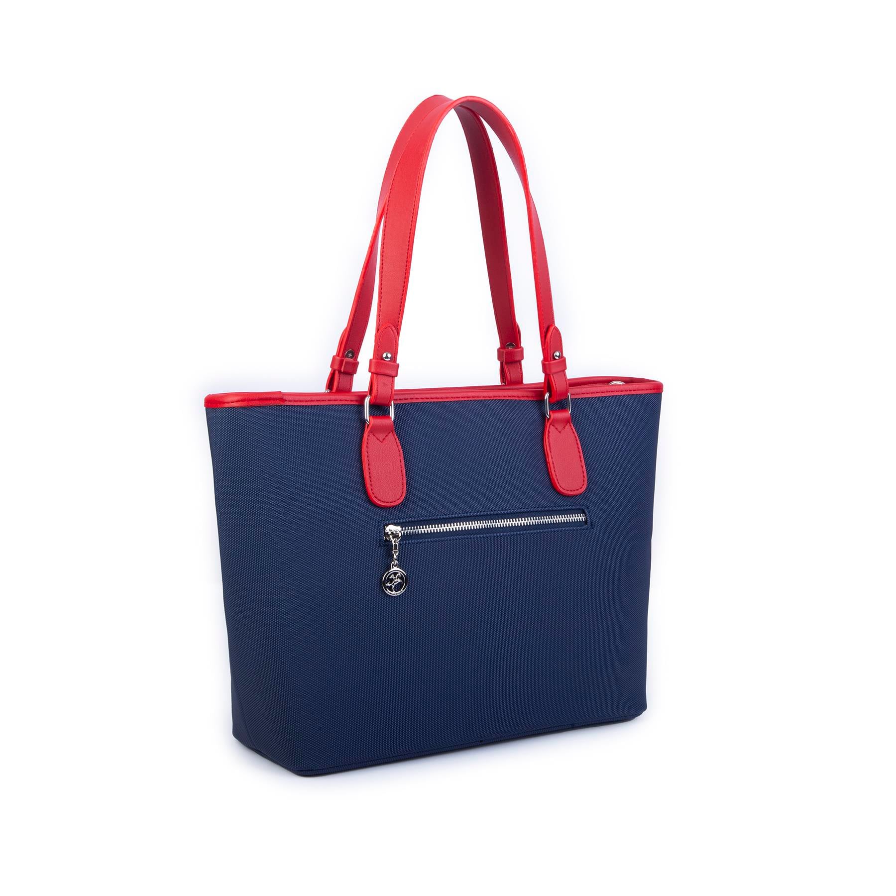 Nas Bag Kadın Omuz Çantası Spor Şık Ayarlanabilir Omuz Askılı Kırmızı Laci Beyaz Lacst (33x27x12 cm )