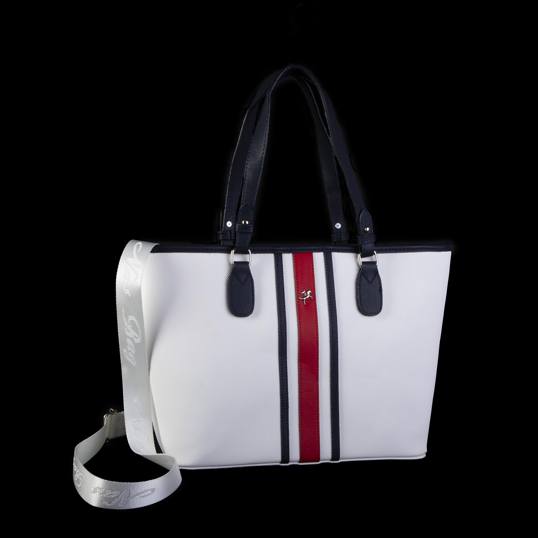 Nas Bag Kadın Omuz Çantası Spor Şık Ayarlanabilir Omuz Askılı   Beyaz Lacivert Kırmızı    Lacst (33x27x12 cm )