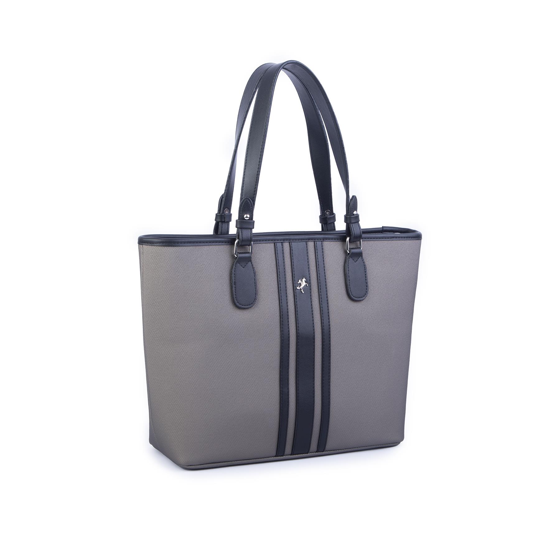 Nas Bag Kadın Omuz Çantası Spor Şık Ayarlanabilir Omuz Askılı  Gri Lacste  (33x27x12 cm )