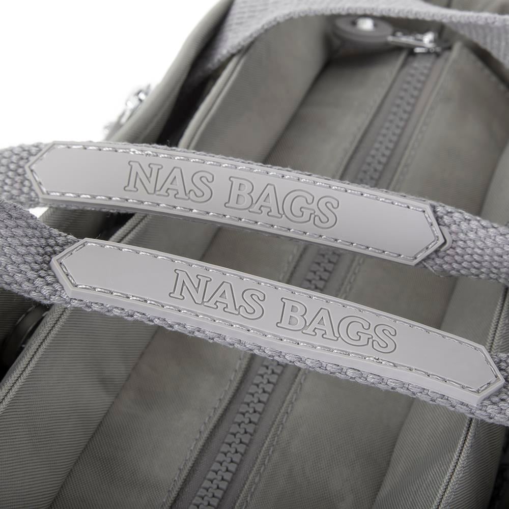 Nas Bag Kadın Omuz Çantası Zararlı Kimyasal İçermeyen Su İtici Özelliğe Sahip Krinkıl Kumaş Çanta Açık Gri