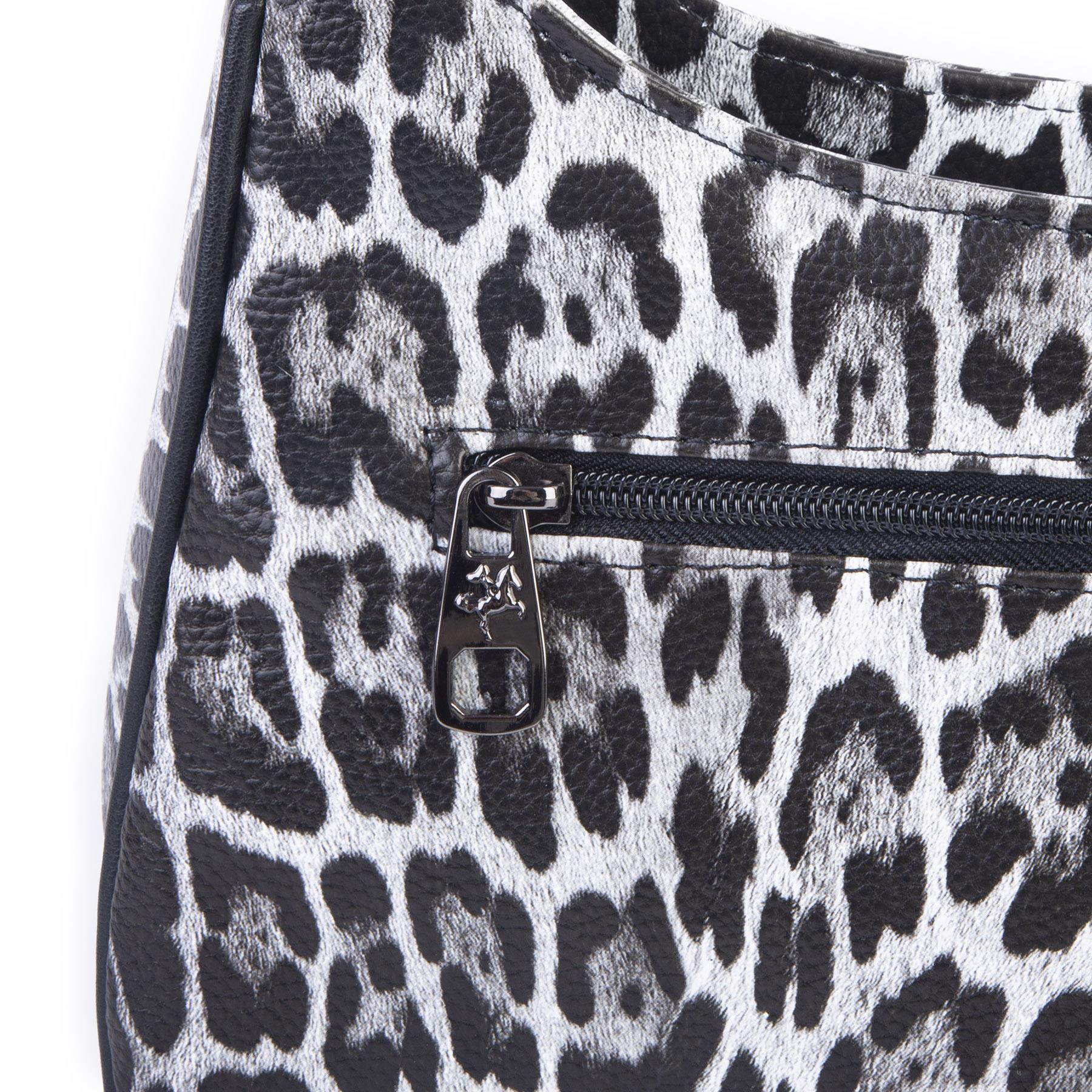 Nas Bag Kadın Omuz ve Çapraz Baget Çanta Siyah Leopar ( 28x17  cm)