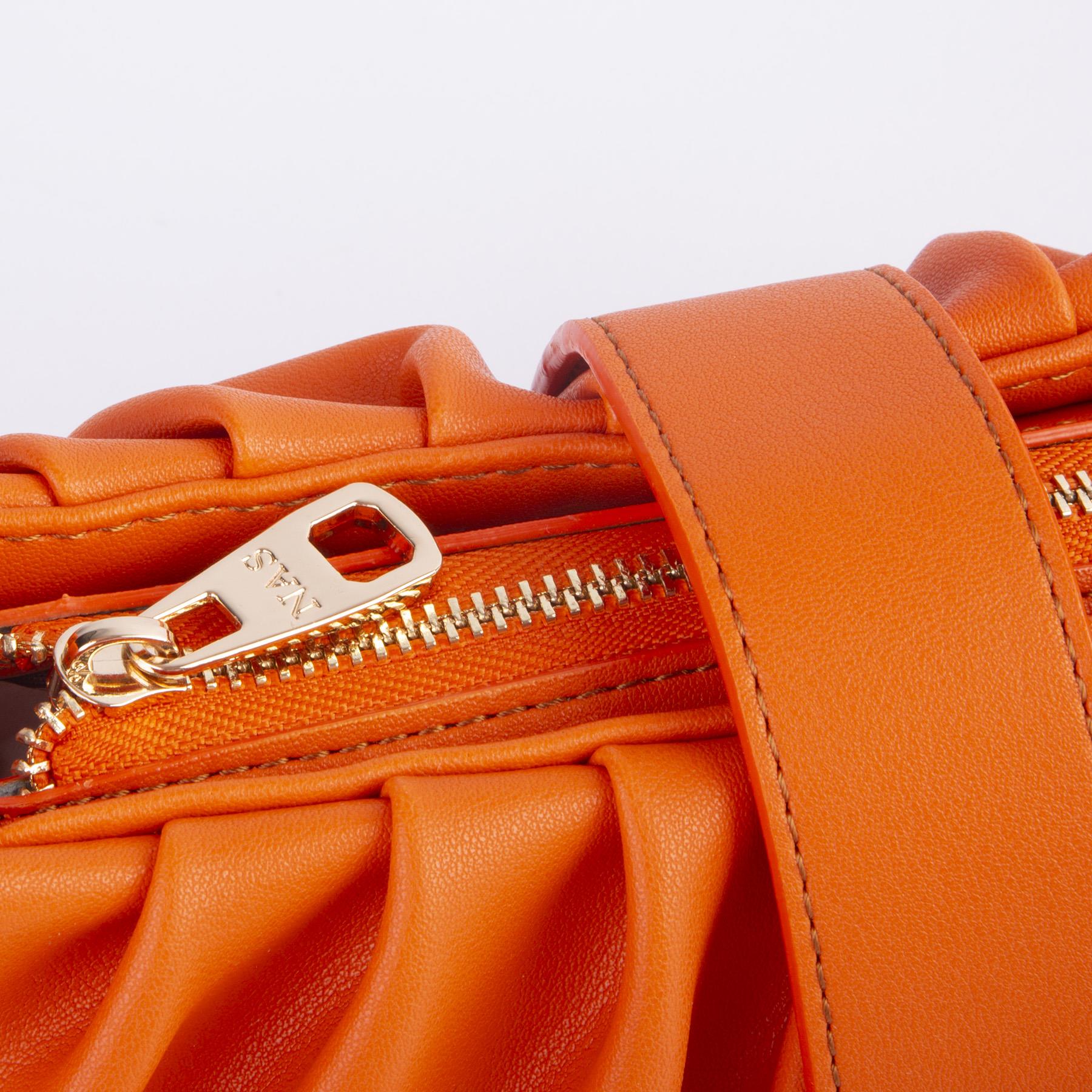 Nas Bag Kadın Omuz ve Çapraz Çanta Çift Askılı Turuncu  Dona (24x18cm)