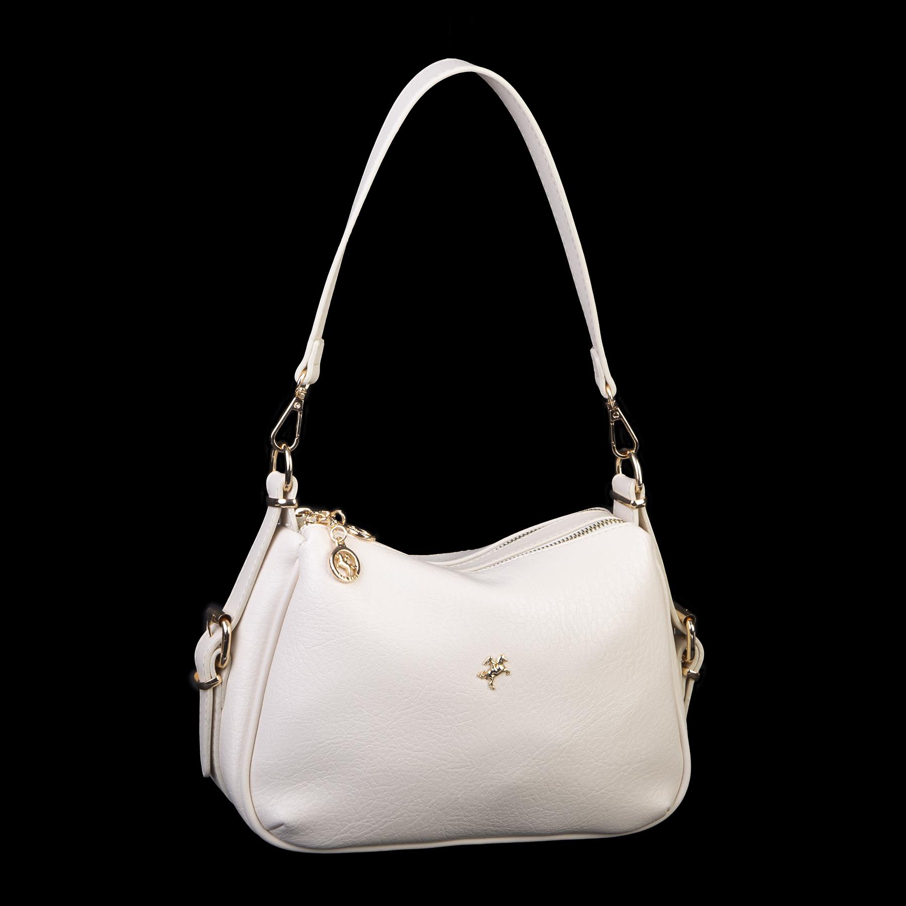 Nas Bag Kadın Omuz ve Çapraz Çanta Çok Gözlü Şık Tasarım (28x18 cm) Krem Victoria