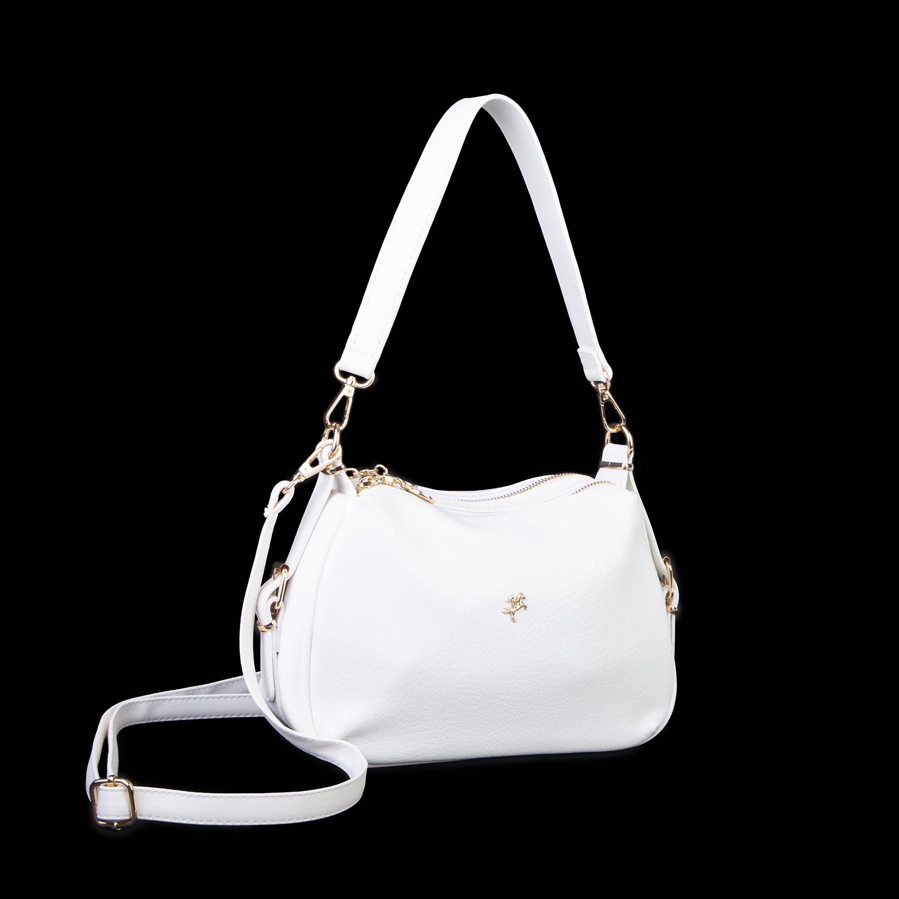 Nas Bag Kadın Omuz ve Çapraz Çanta Çok Gözlü Şık Tasarım (28x18 cm) Beyaz Victoria