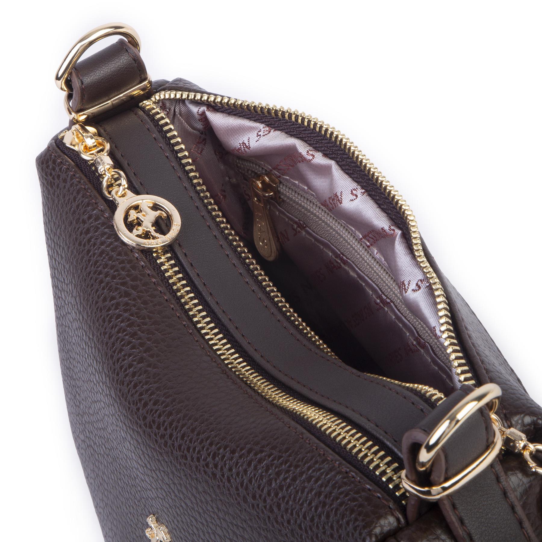 Nas Bag Kadın Omuz ve Çapraz Çanta Çok Gözlü Şık Tasarım (28x18 cm) Kahve Lopez