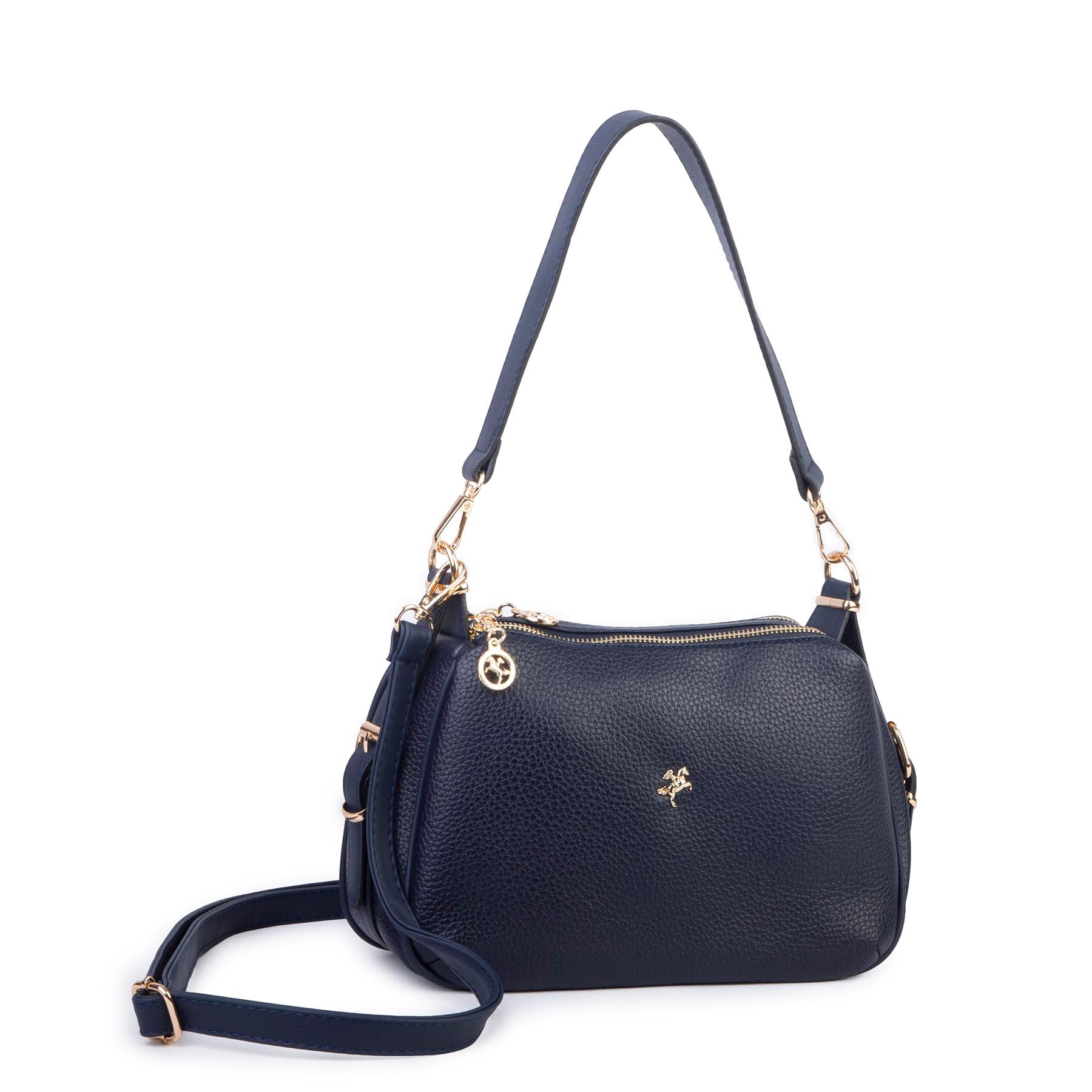Nas Bag Kadın Omuz ve Çapraz Çanta Çok Gözlü Şık Tasarım (28x18 cm) Lacivert Lopez