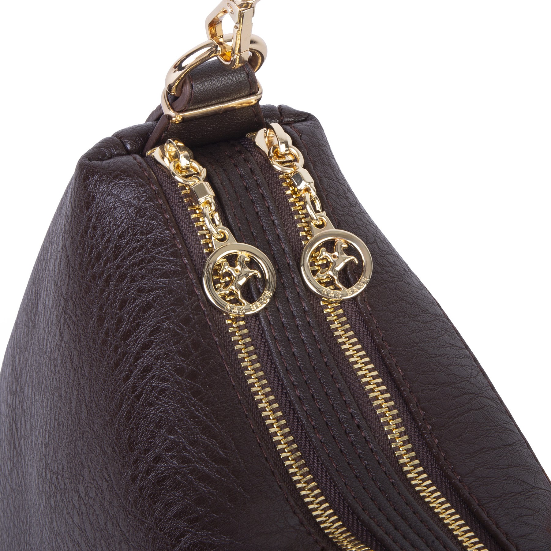 Nas Bag Kadın Omuz ve Çapraz Çanta Çok Gözlü Şık Tasarım (28x18 cm) Kahve Victoria