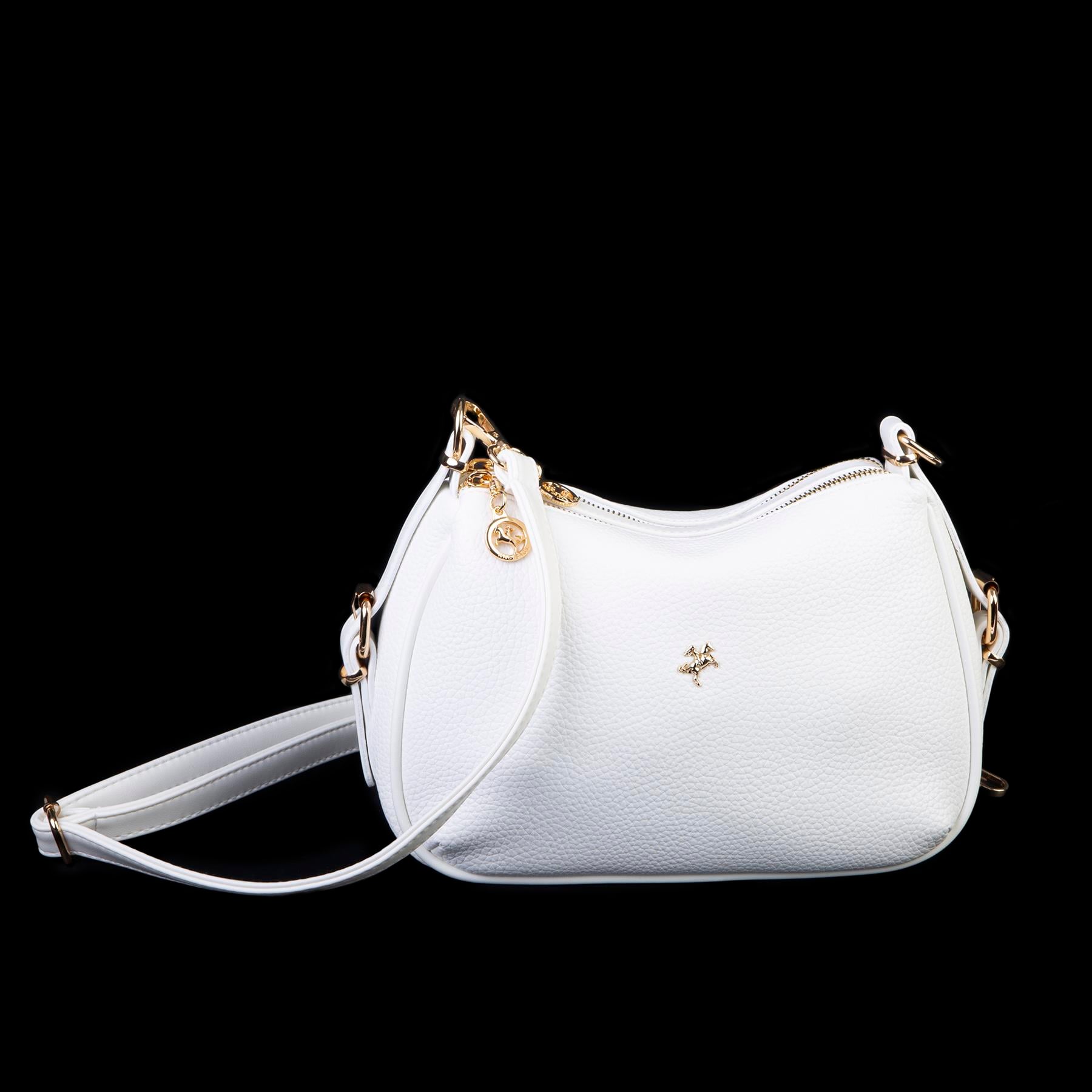 Nas Bag Kadın Omuz ve Çapraz Çanta Çok Gözlü Şık Tasarım (28x18 cm) Beyaz Silan