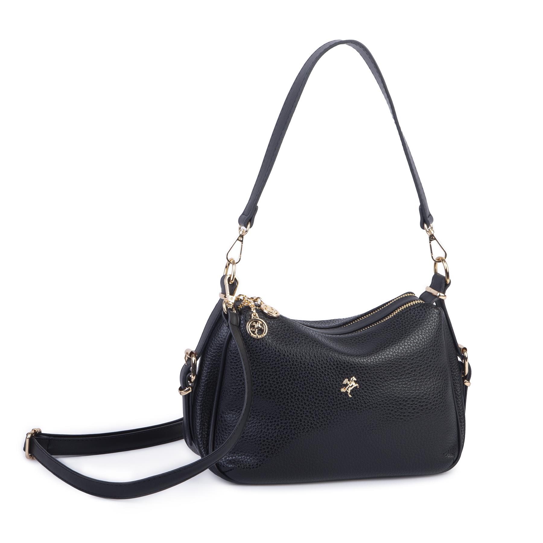 Nas Bag Kadın Omuz ve Çapraz Çanta Çok Gözlü Şık Tasarım (28x18 cm) Siyah Lopez