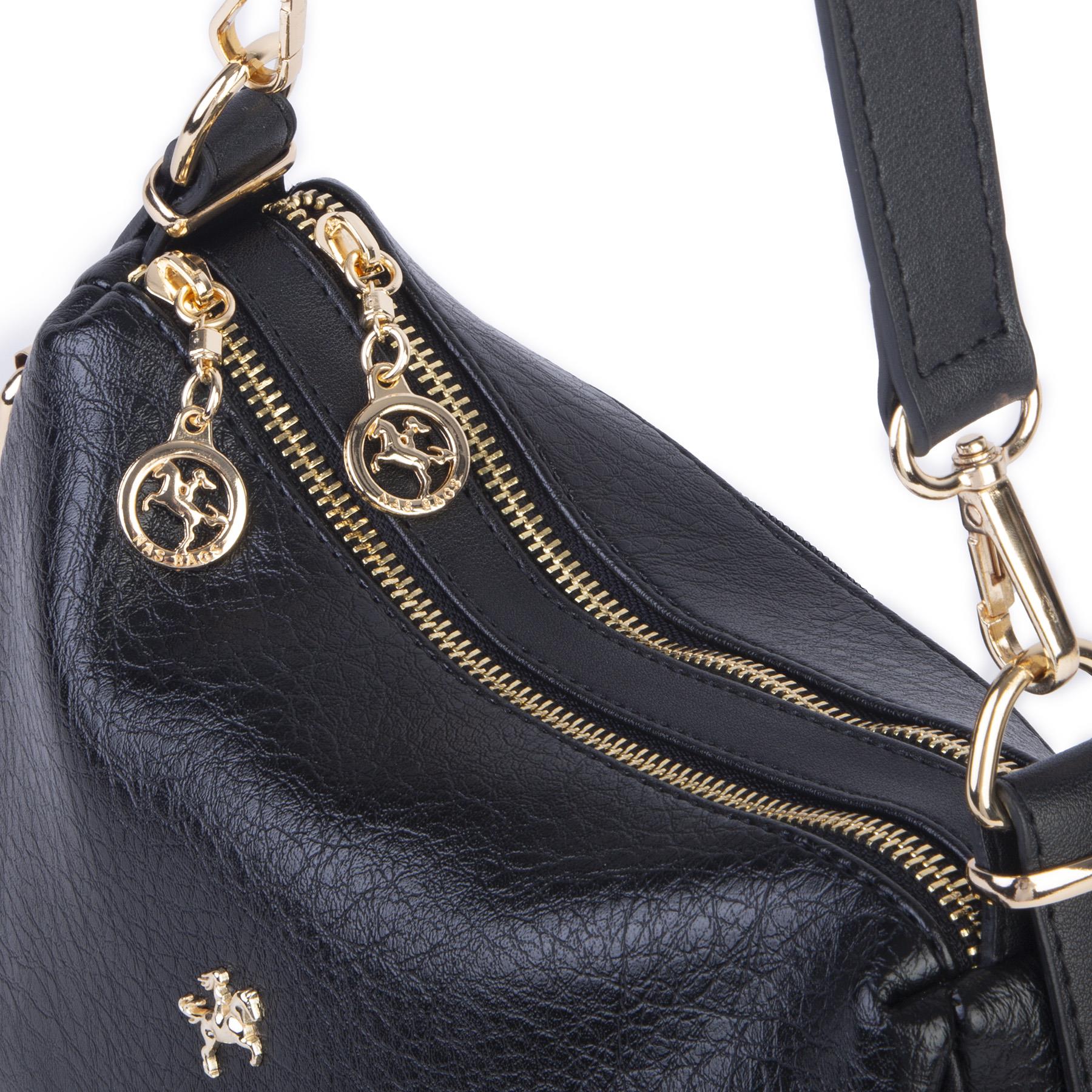 Nas Bag Kadın Omuz ve Çapraz Çanta Çok Gözlü Şık Tasarım (28x18 cm) Siyah Victoria