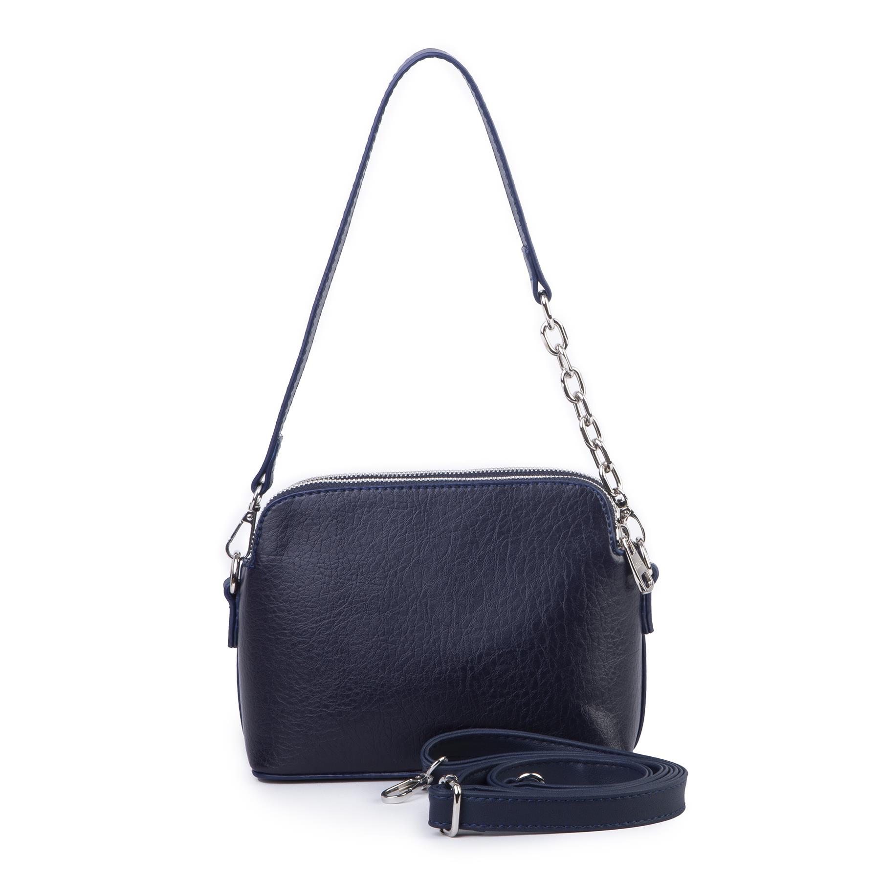 Nas Bag Kadın Omuz ve Çapraz Zincirli ve Uzun Çift Askılı (20x15 cm) Lacivert  Victoria