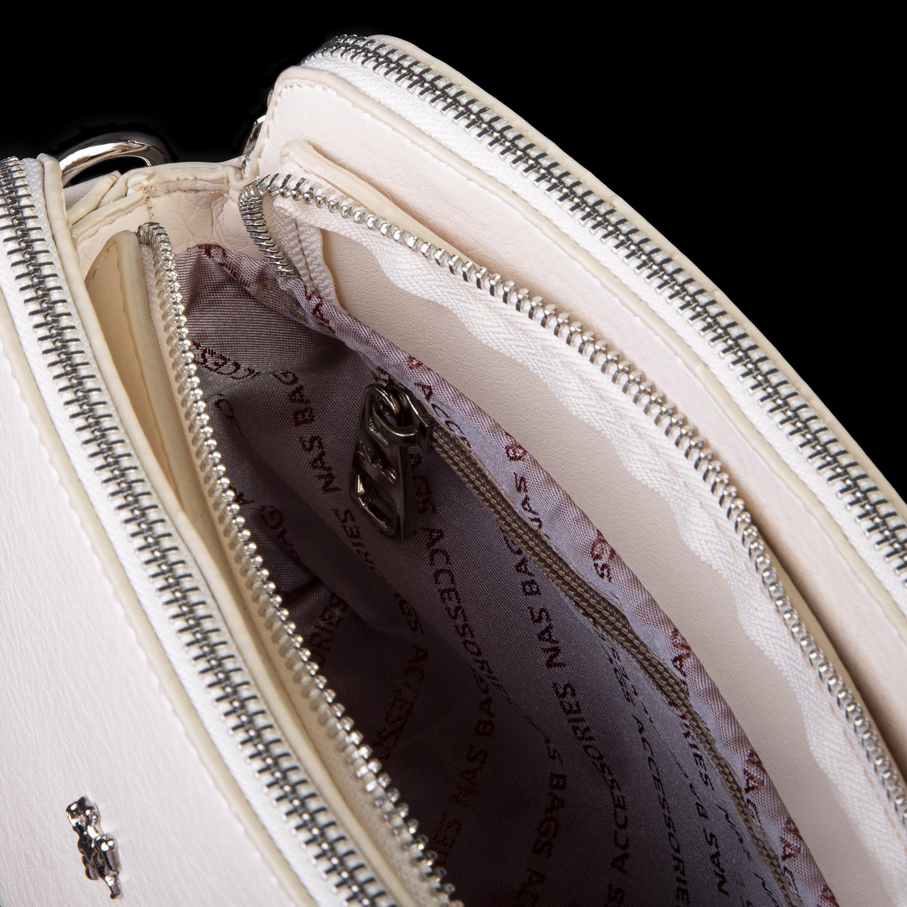 Nas Bag Kadın Omuz ve Çapraz Zincirli ve Uzun Çift Askılı (20x15 cm) Krem  Victoria