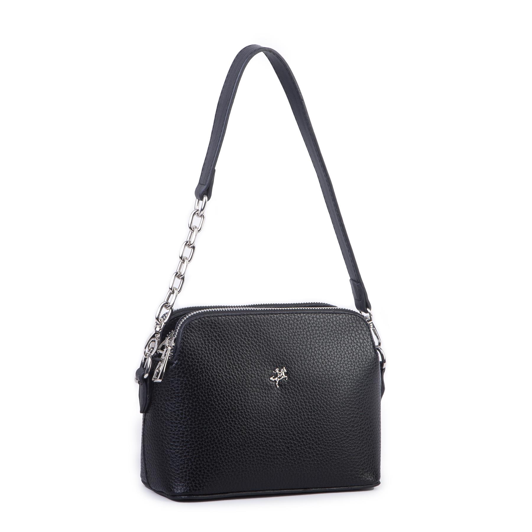 Nas Bag Kadın Omuz ve Çapraz Zincirli ve Uzun Çift Askılı (20x15 cm) Siyah Lopez