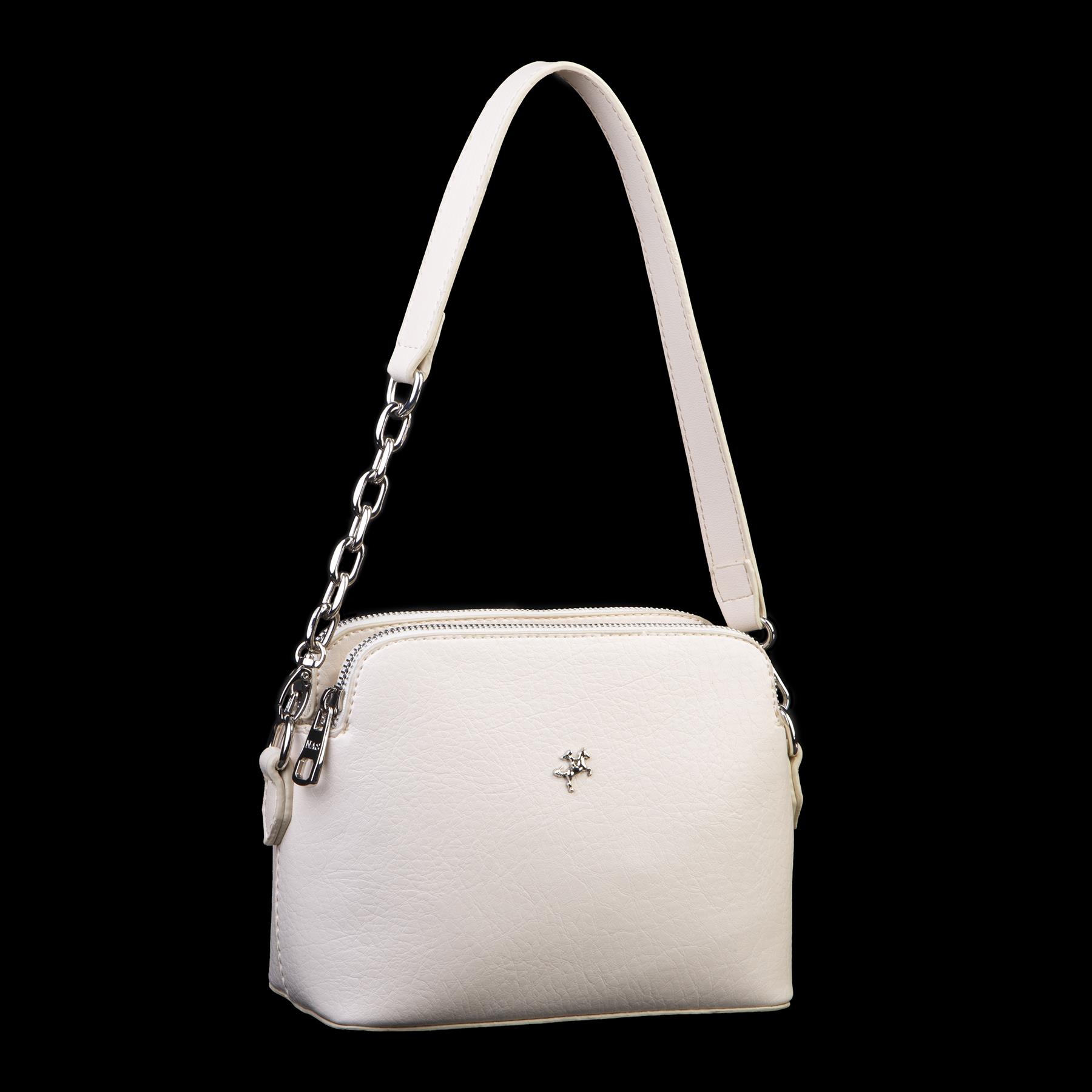 Nas Bag Kadın Omuz ve Çapraz Zincirli ve Uzun Çift Askılı (20x15 cm) Krem  Victoria