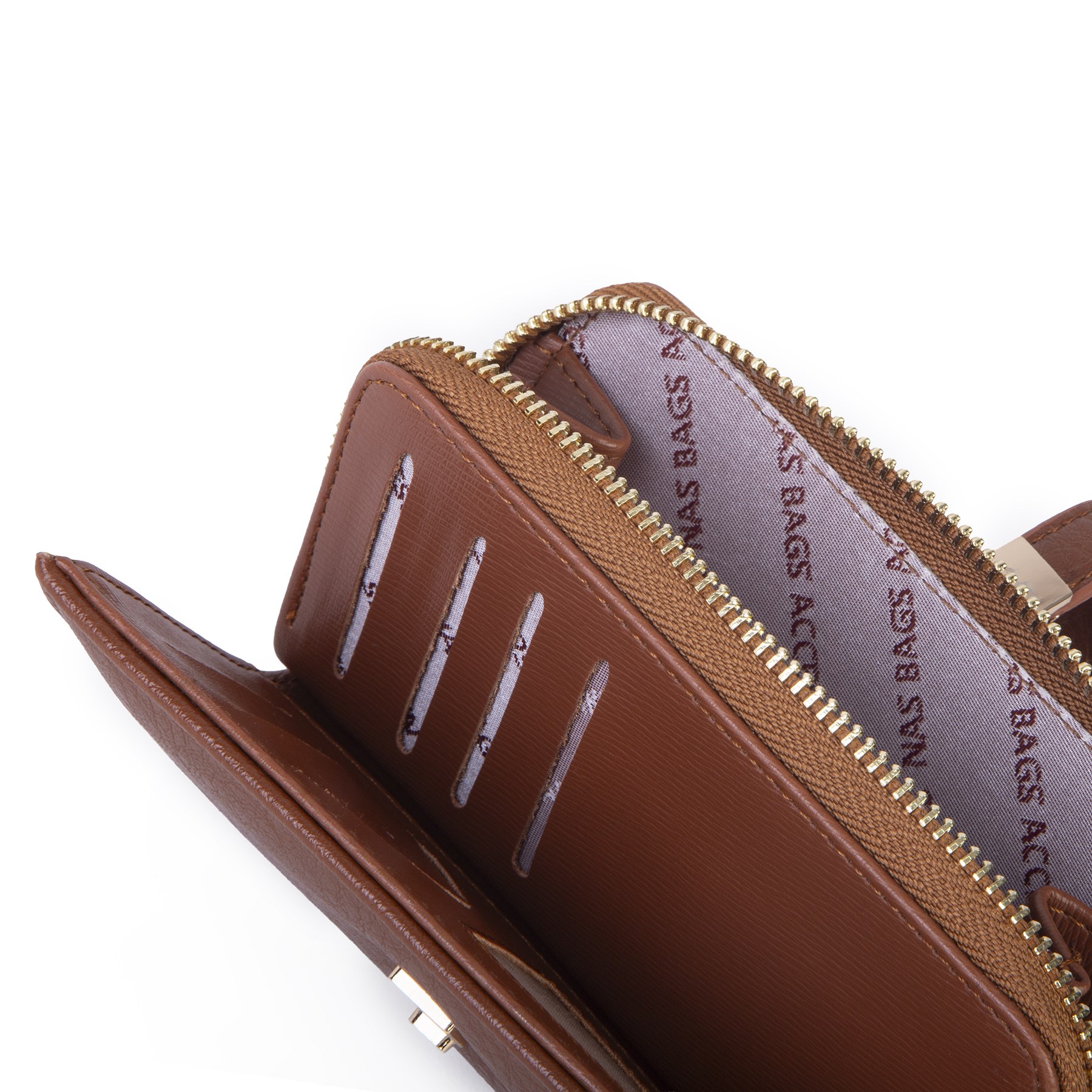 Nas Bag Kadın Orta Boy Kartlık Kağıt Para ve Bozuk Para Tasarımına Sahip Taba Victoria [16x9 cm]
