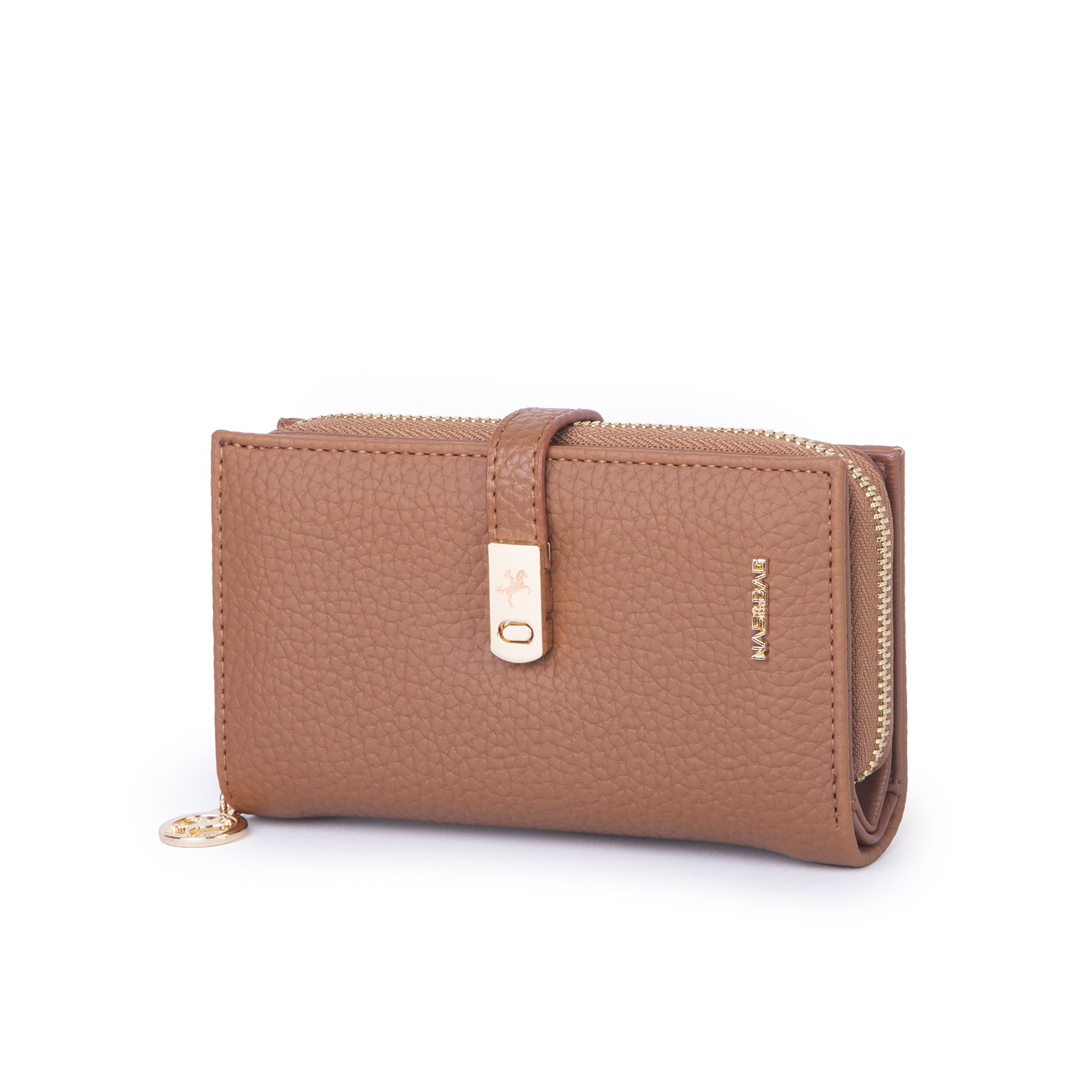 Nas Bag Kadın Orta Boy Kartlık Kağıt Para ve Bozuk Para Tasarımına Sahip Taba Lopez [16x9 cm]