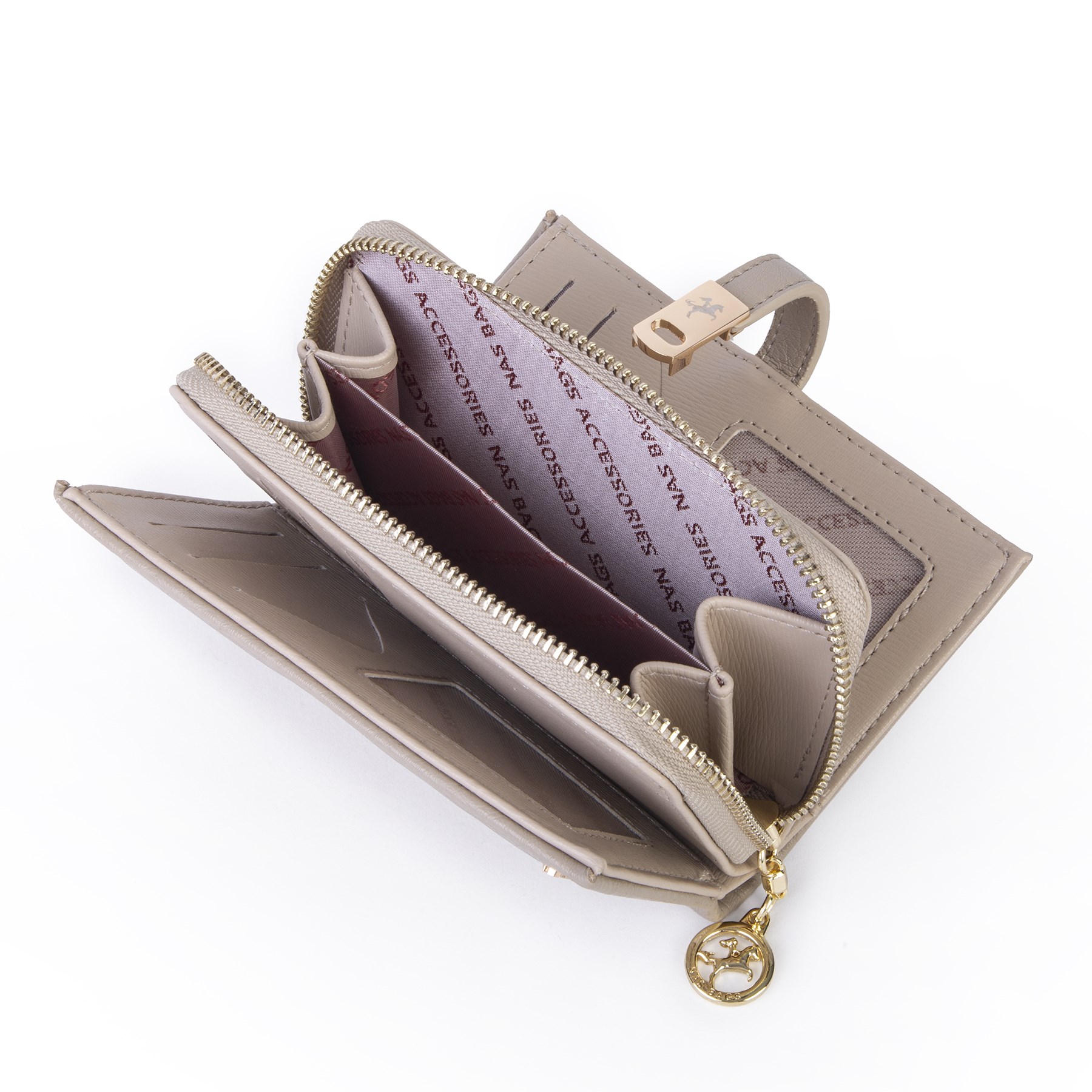 Nas Bag Kadın Orta Boy Kartlık Kağıt Para ve Bozuk Para Tasarımına Sahip Kum Victoria [16x9 cm]