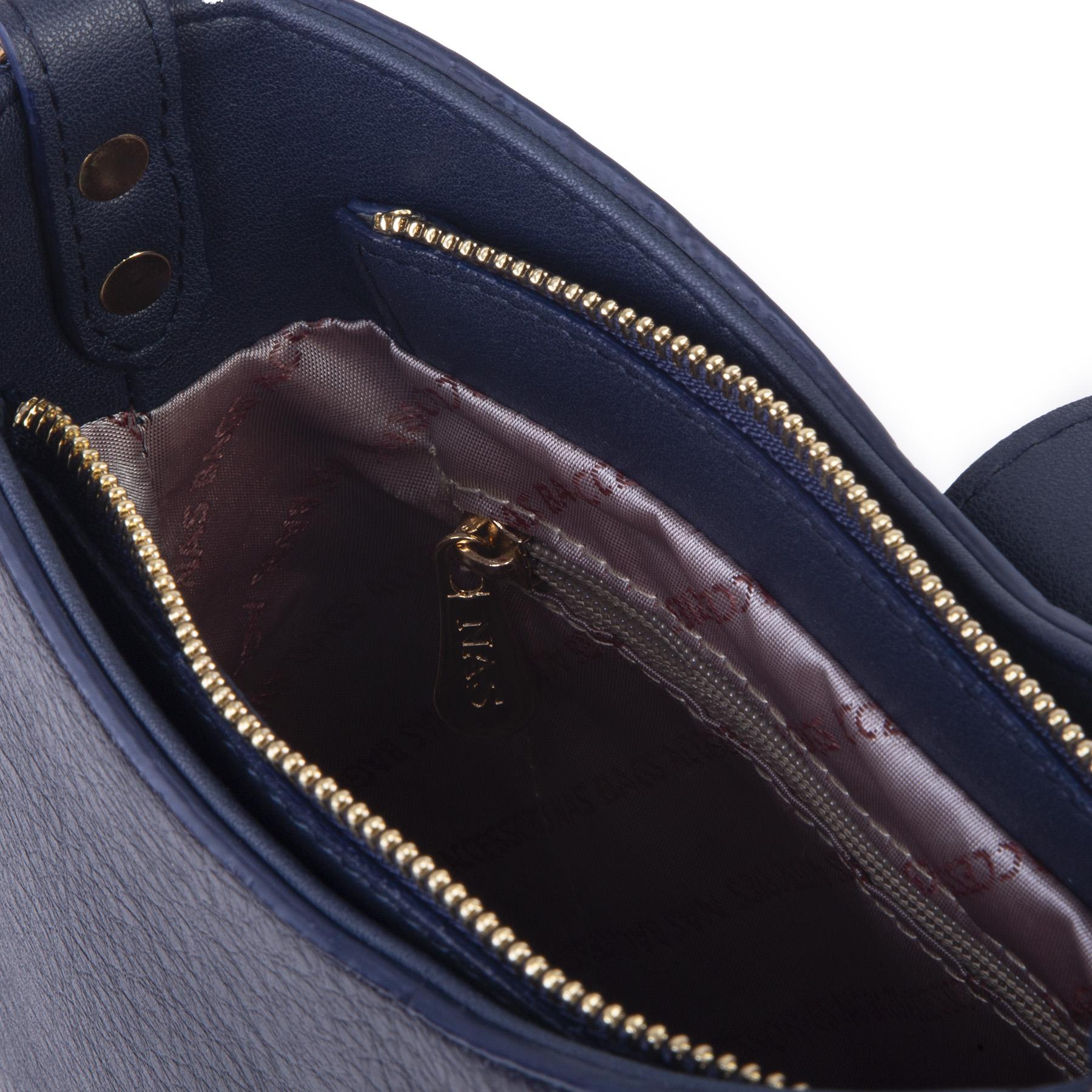 Nas Bag Kadın Oval Omuz ve Çapraz Çanta Lacivert Victoria