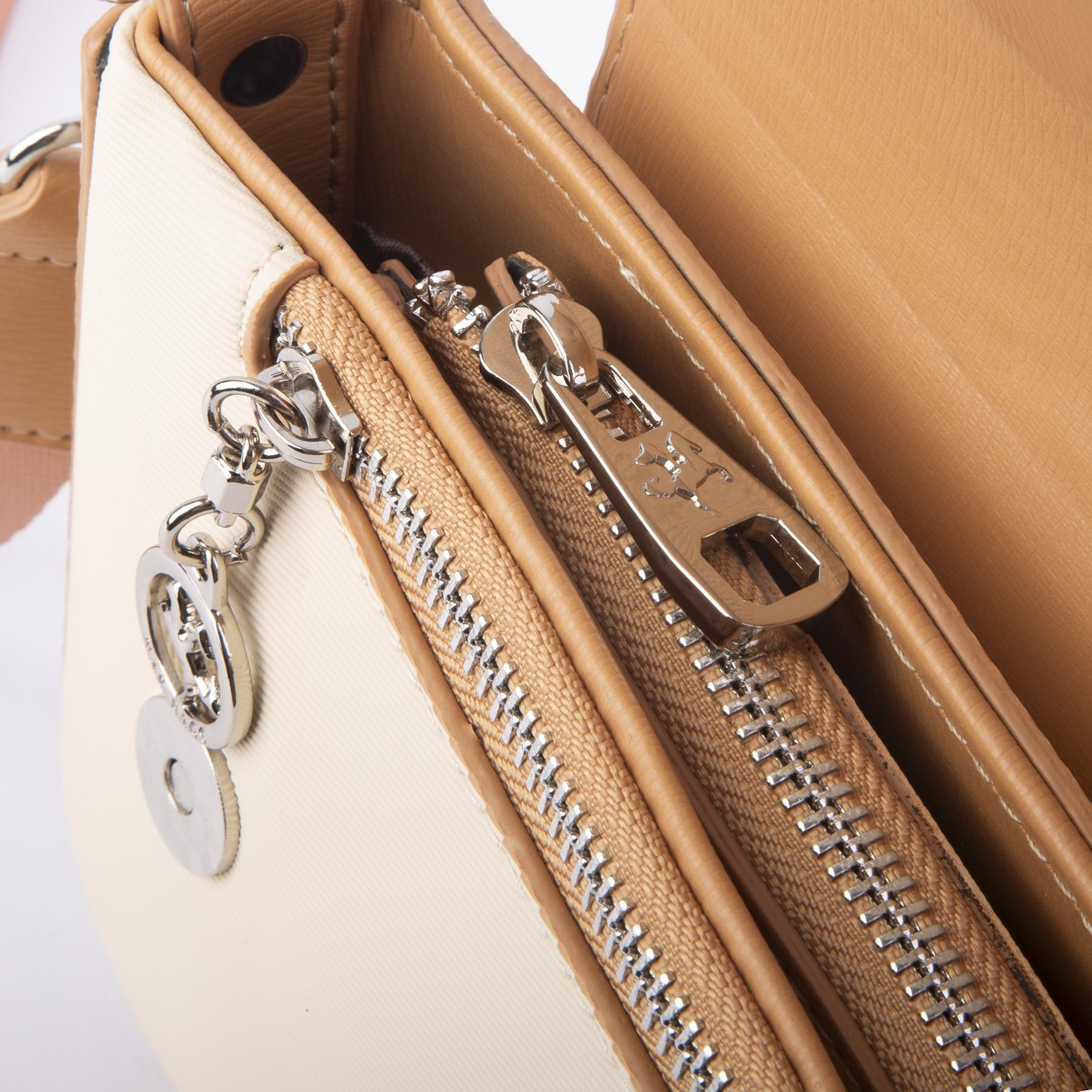 Nas Bag Kadın Postacı Çantası Çift Askılı Krem Camel Karaca  (22x16x5 cm)