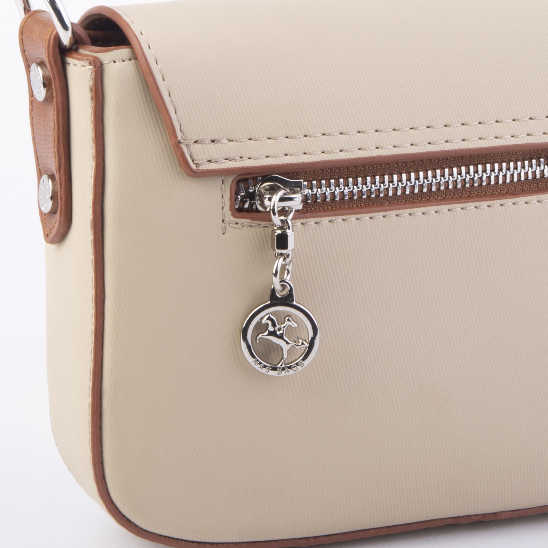 Nas Bag Kadın Postacı Çantası Çift Askılı Kum Taba Karaca  (22x16x5 cm)