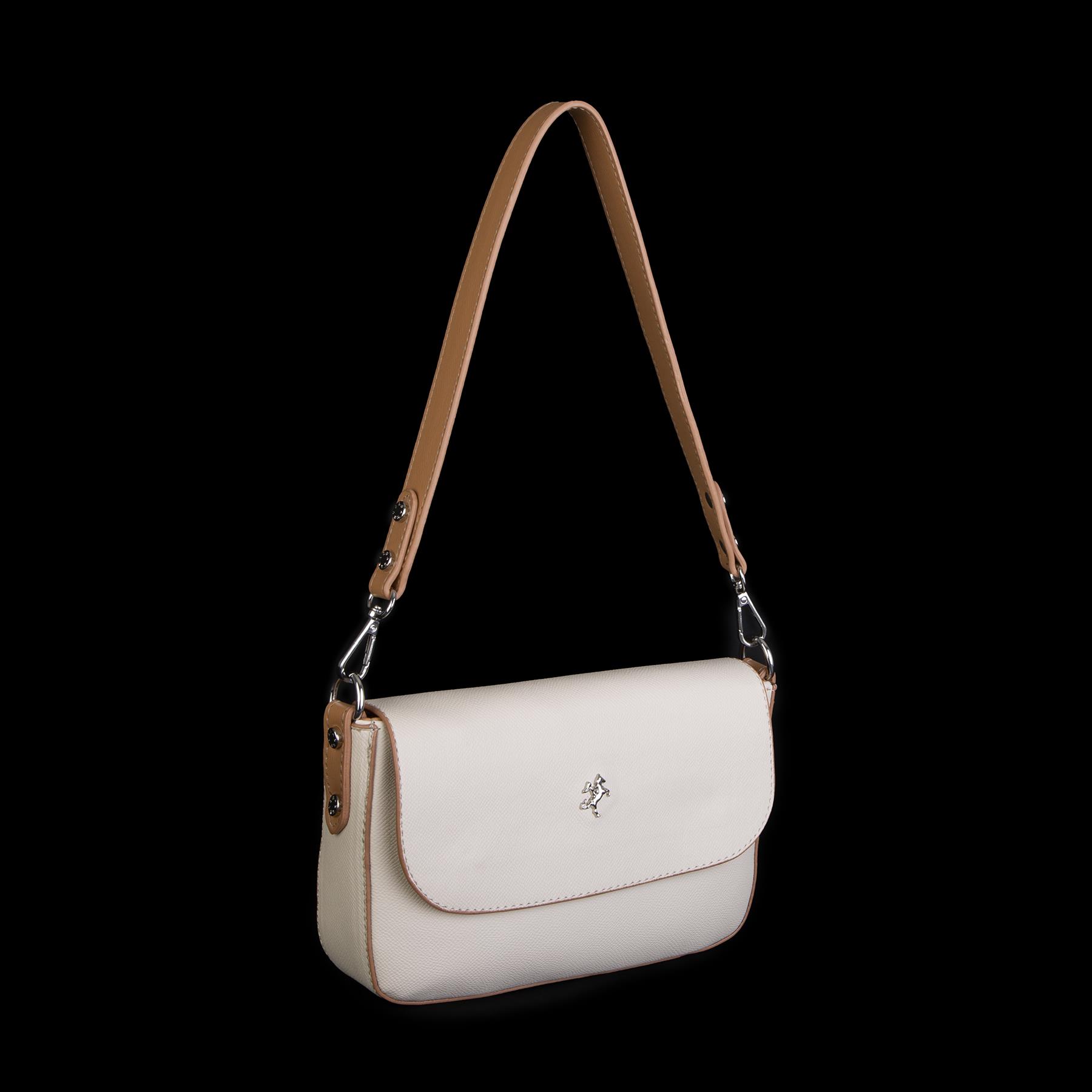 Nas Bag Kadın Postacı Çantası Çift Askılı Krem Camel  Açelya  (22x16x5 cm)