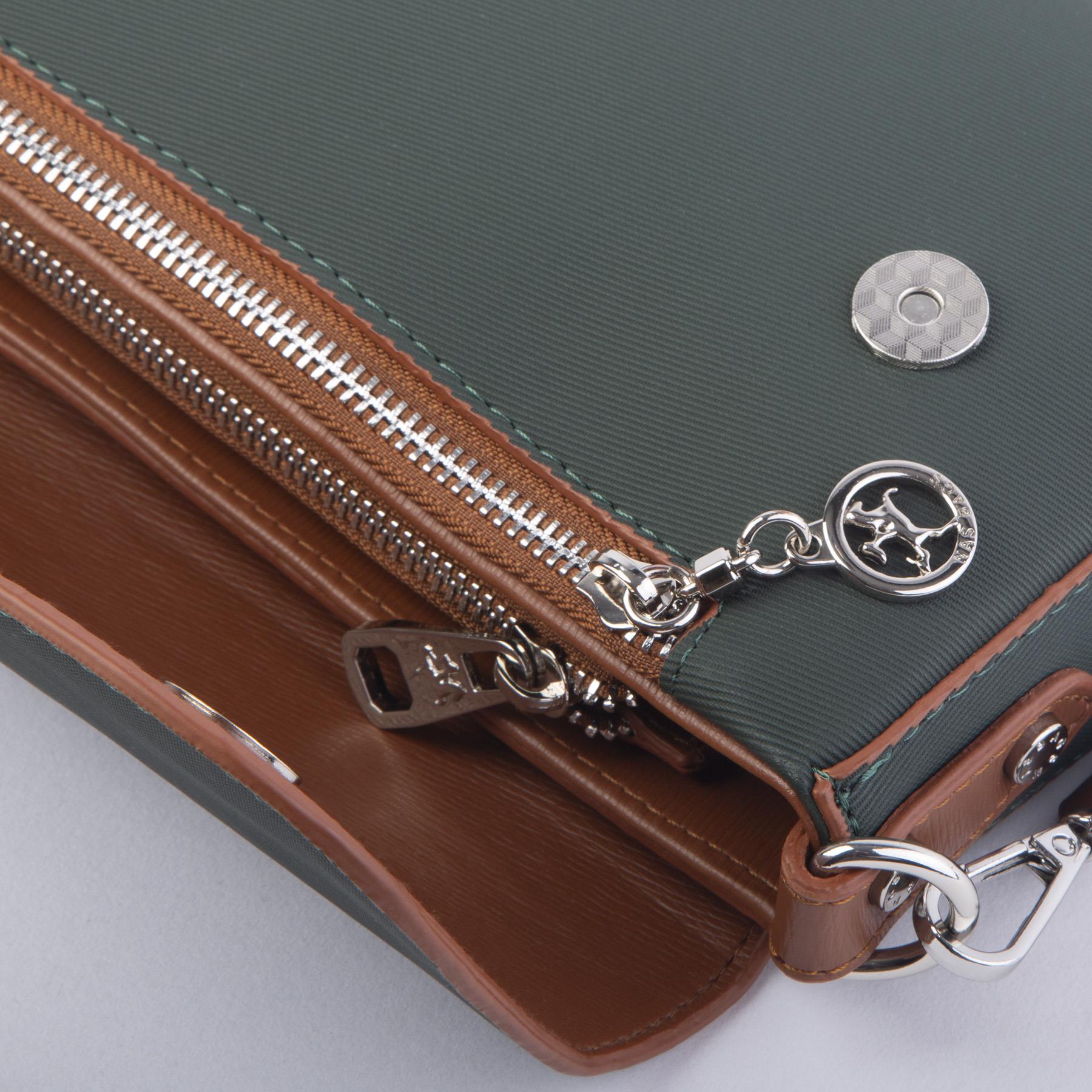 Nas Bag Kadın Postacı Çantası Çift Askılı Yeşil Taba Karaca  (22x16x5 cm)